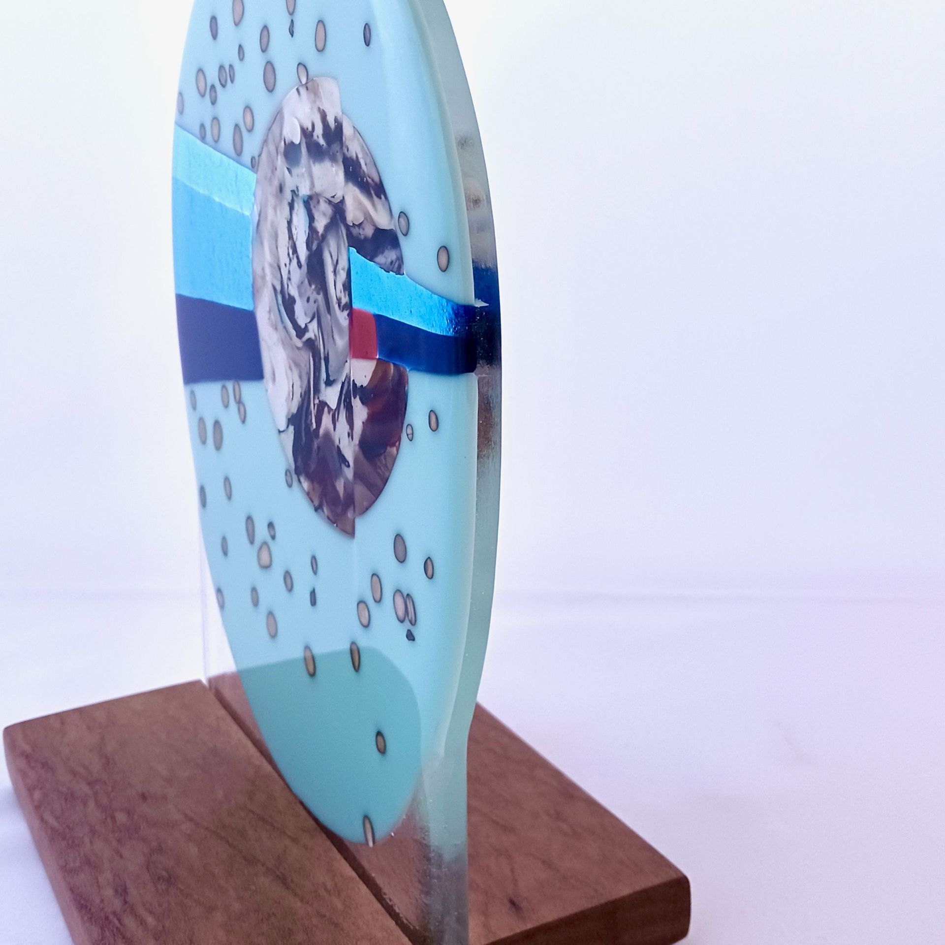 Abstract Fused Glass Sculpture Featuring Handmade Glass - Piece of Mind 4