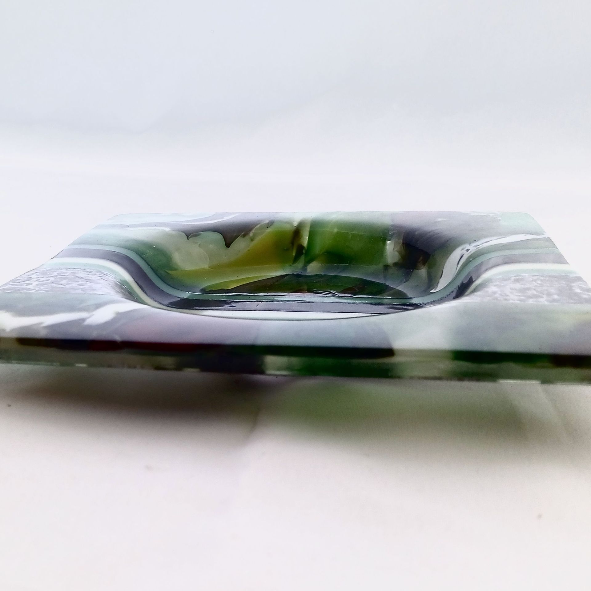 Nature-Inspired Fused Glass Wine Bottle Coaster Featuring Handmade Glass - Forest Stream 3