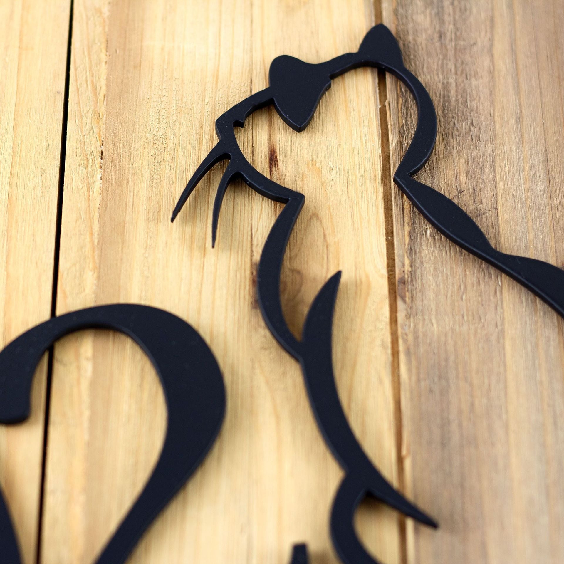 Metal House Number Sign with Cute Cat 2