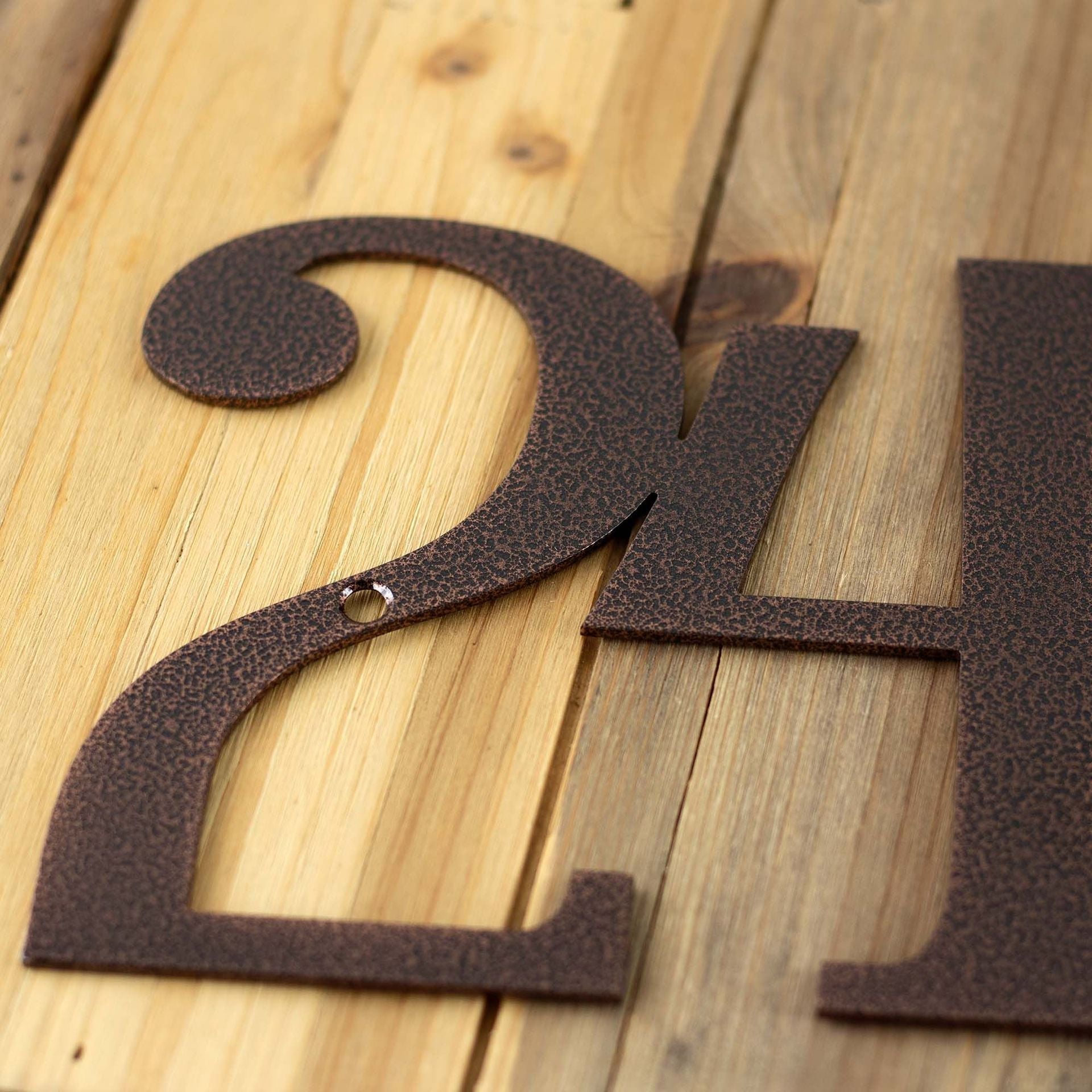 Contemporary Personalized Metal Address Plaque, Outdoor Custom Steel House Number Sign, Serif Laser Cut Numbers for New Homeowner Gift 2 