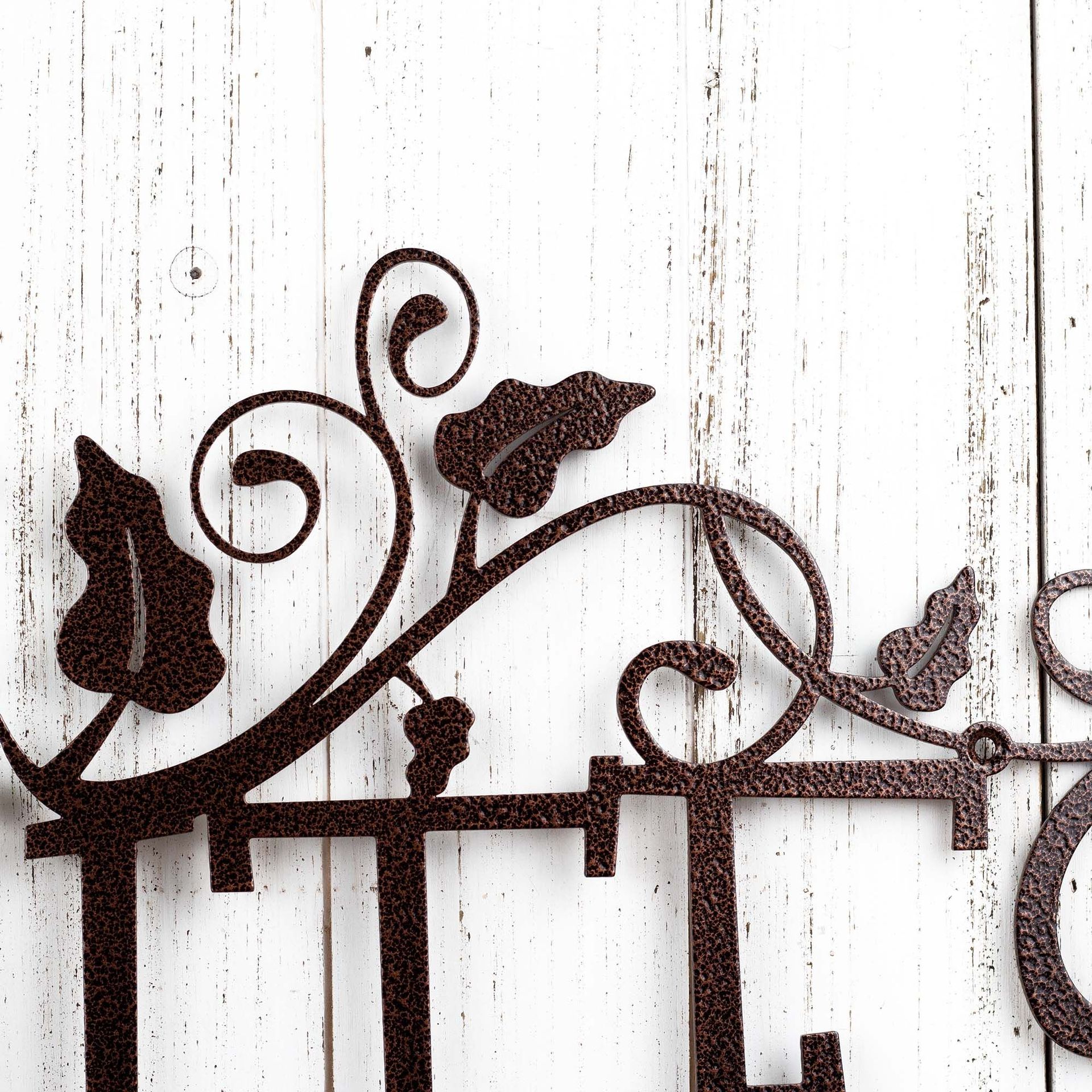 Personalized Metal Family Name and Address Sign with Vines and Scrolls 4 