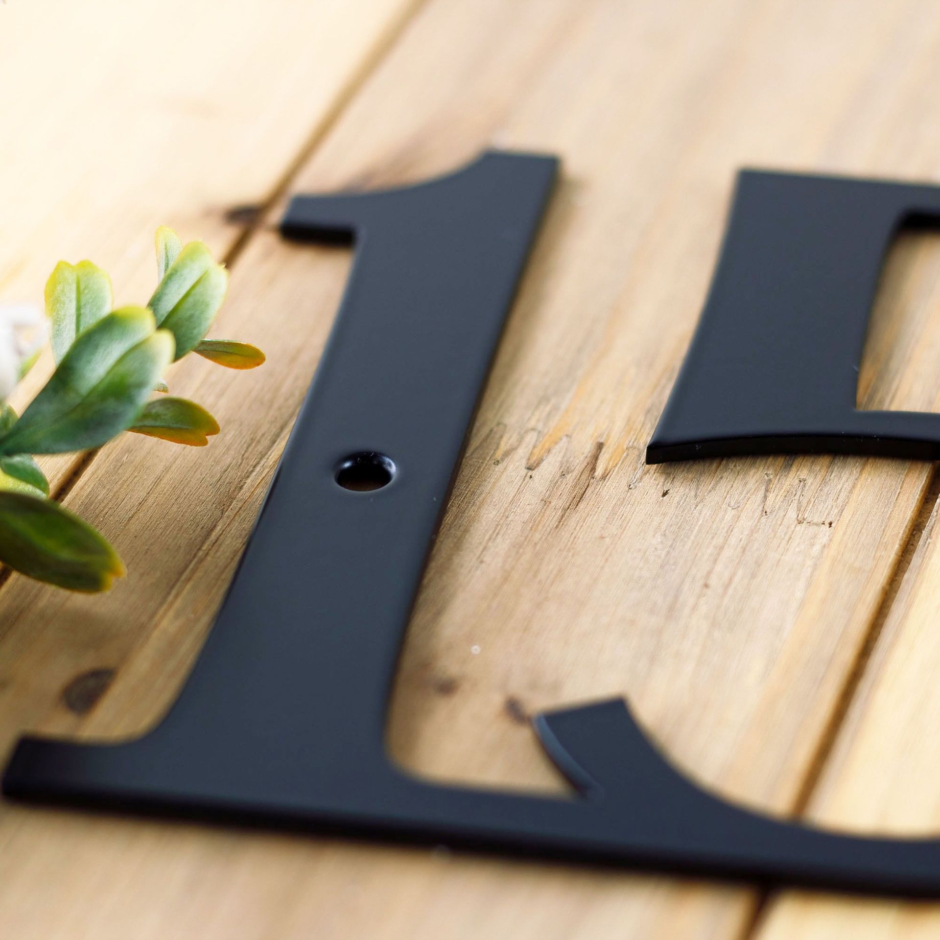 Contemporary Personalized Metal Address Plaque, Outdoor Custom Steel House Number Sign, Serif Laser Cut Numbers for New Homeowner Gift 4 