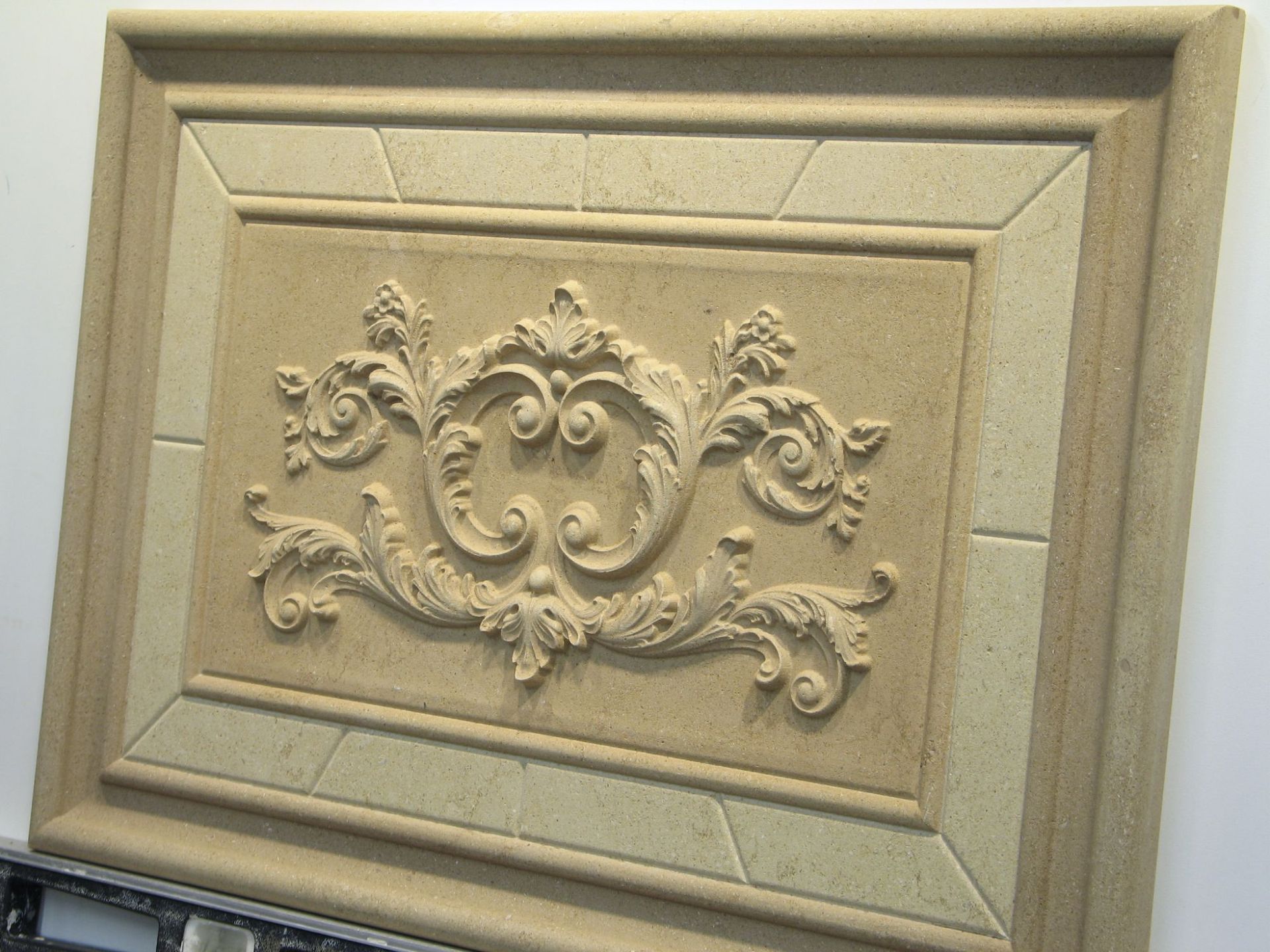 Classic Carved Limestone Decorative 16" x 23" Relief Backsplash Insert Tile 4