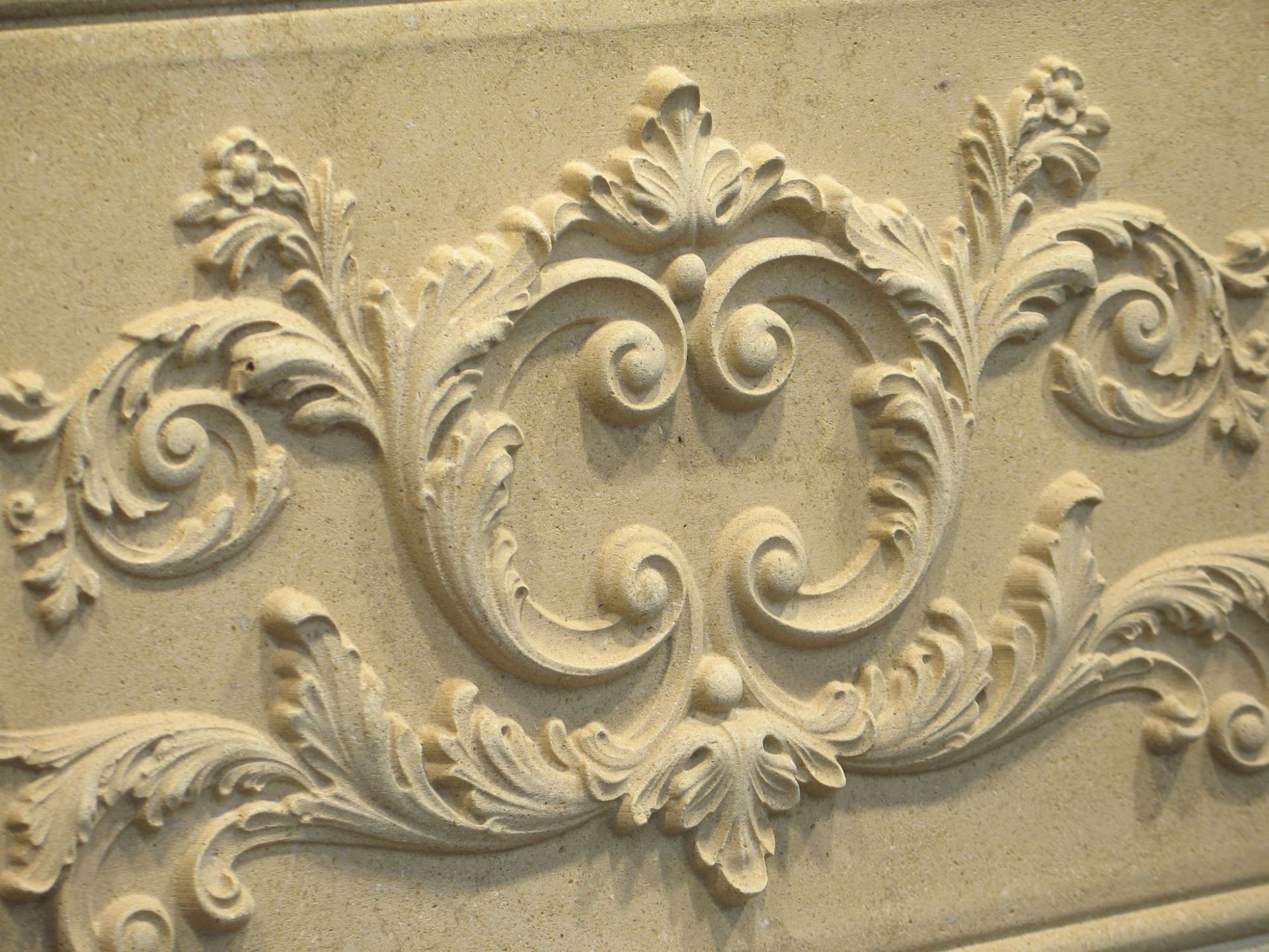 Classic Carved Limestone Decorative 16" x 23" Relief Backsplash Insert Tile 5