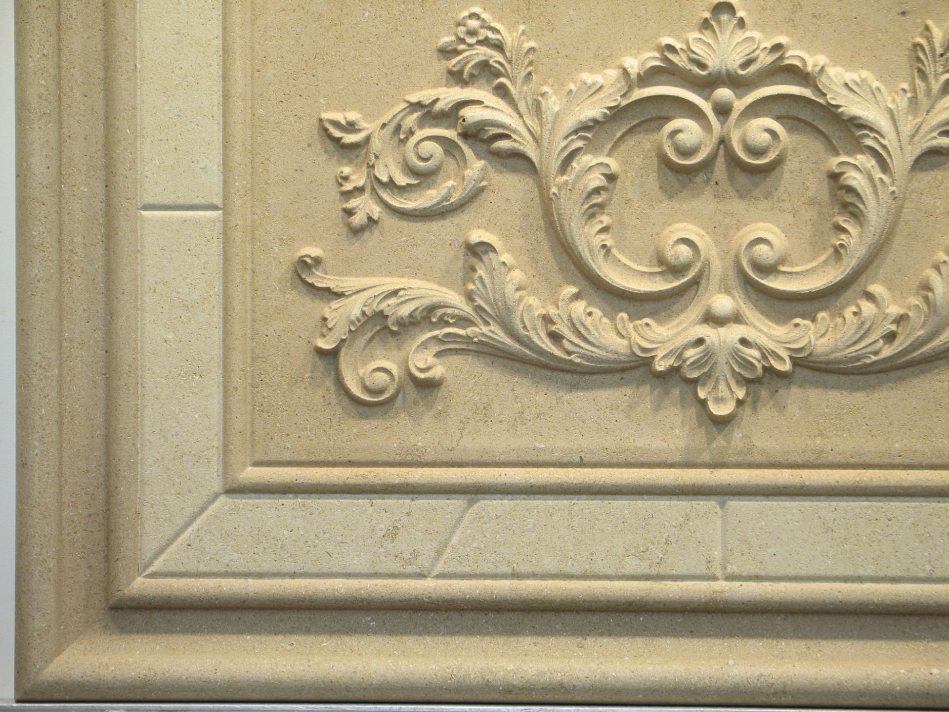 Classic Carved Limestone Decorative 16" x 23" Relief Backsplash Insert Tile 6