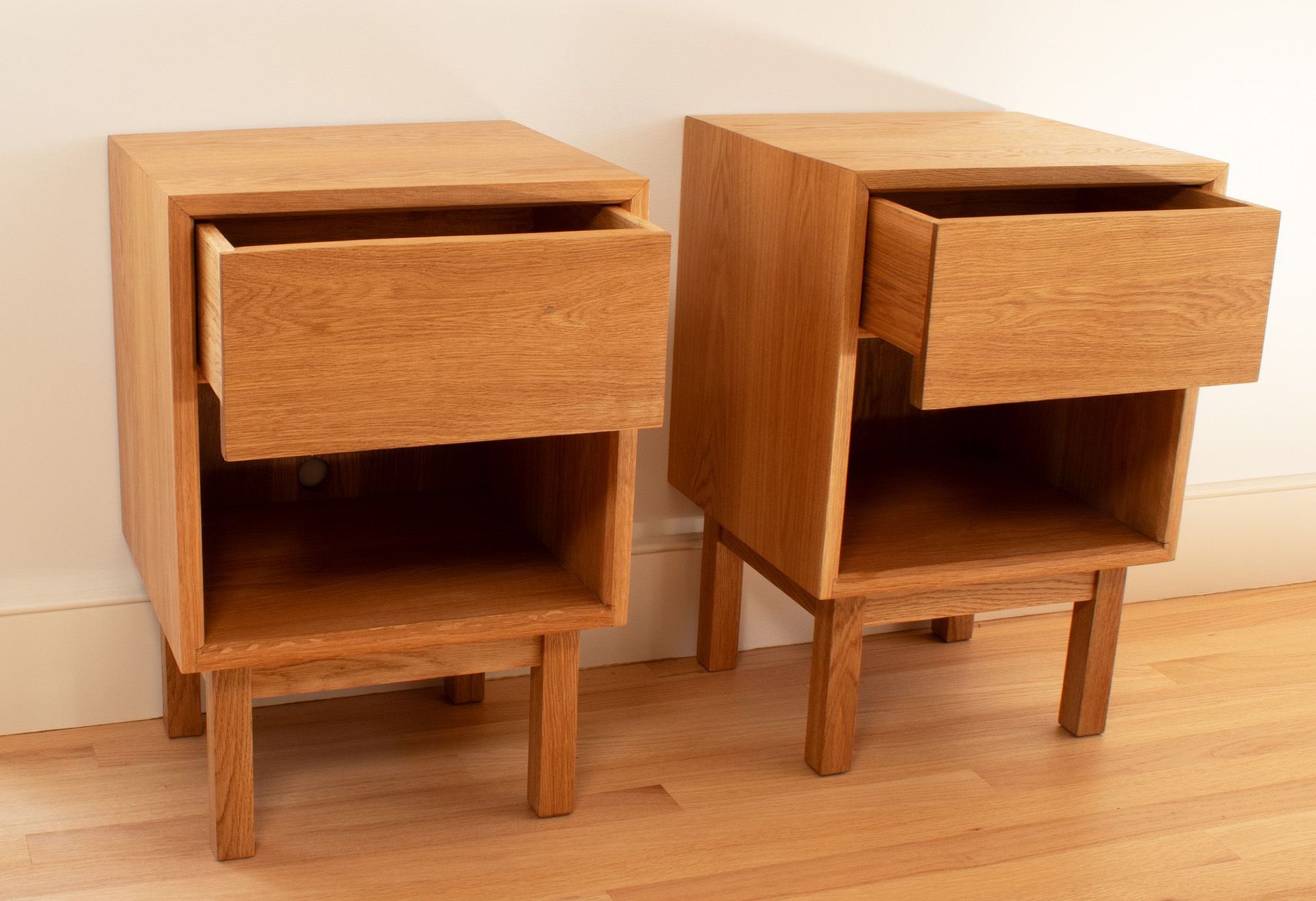 Mid Century Modern White Oak Side Table 2 