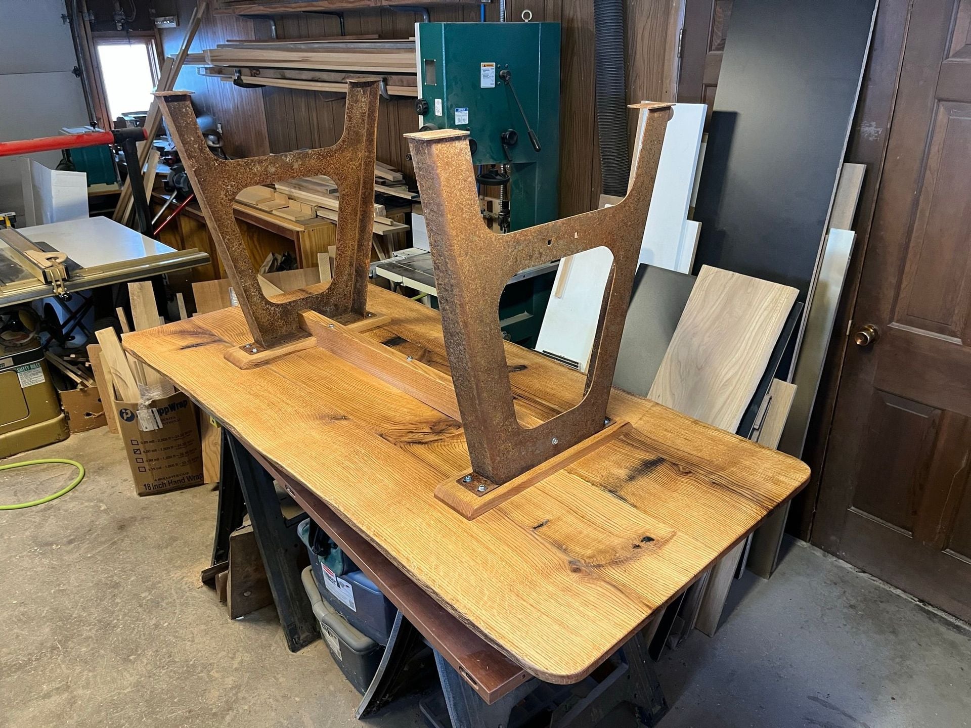 Quarter Sawn White Oak and Patina Steel Table 3 
