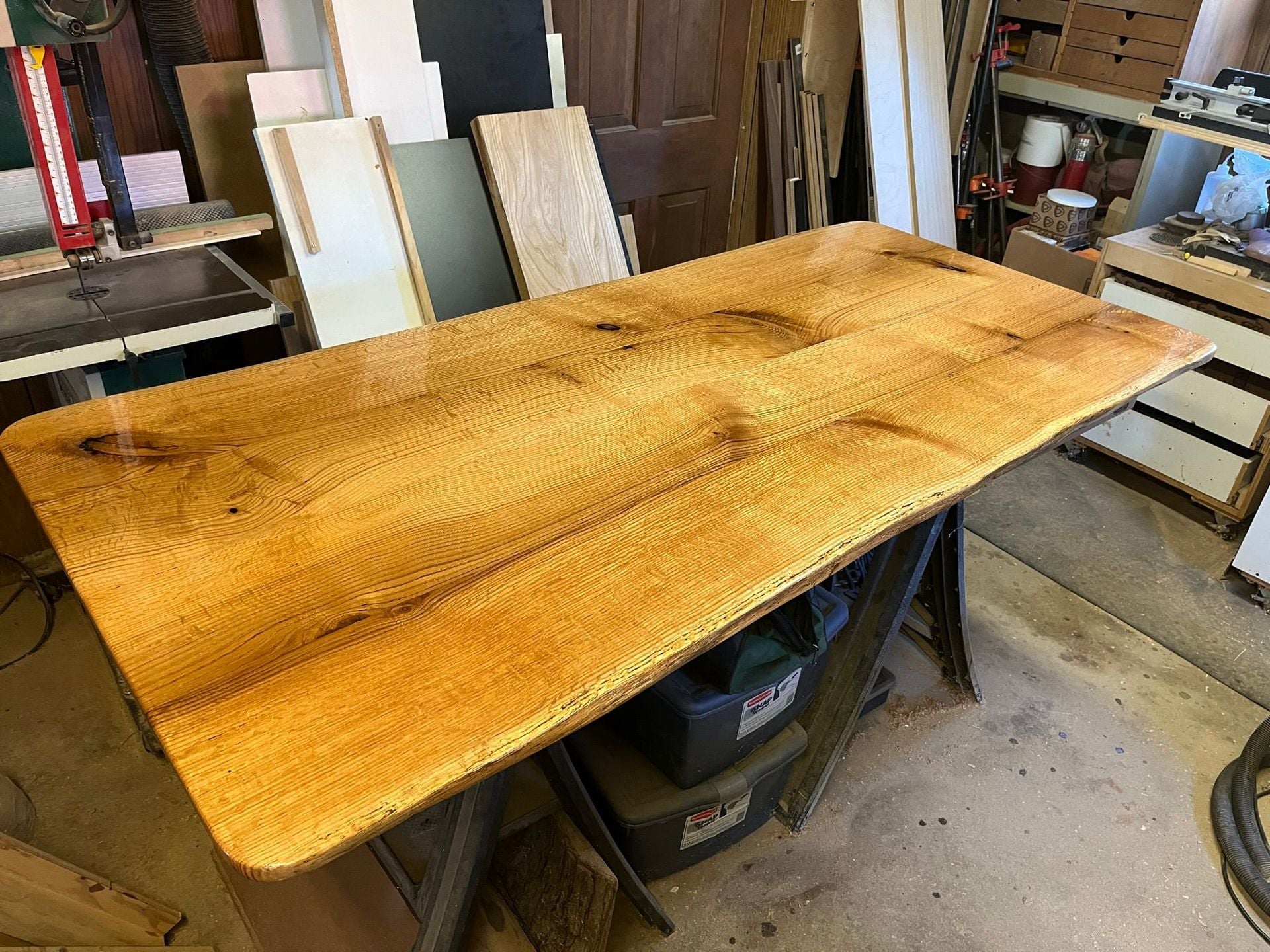 Quarter Sawn White Oak and Patina Steel Table 1 