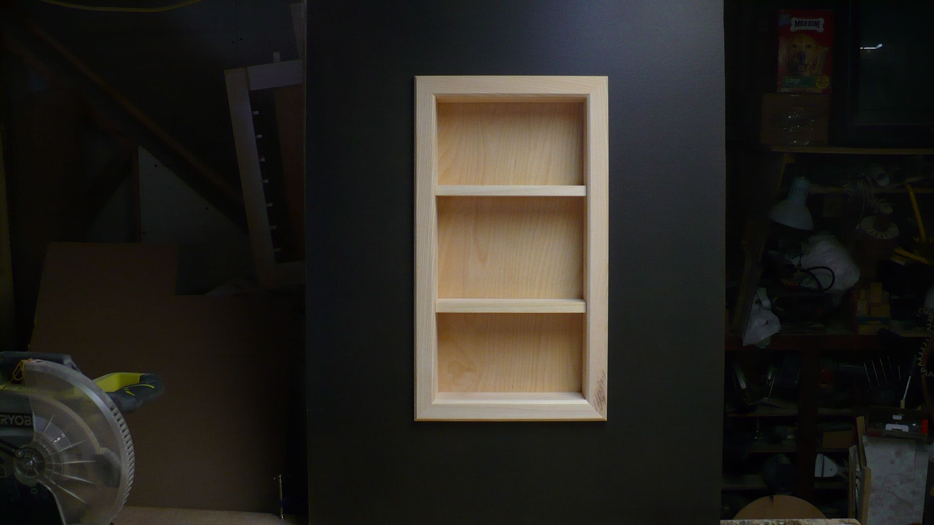 recessed shelf unit