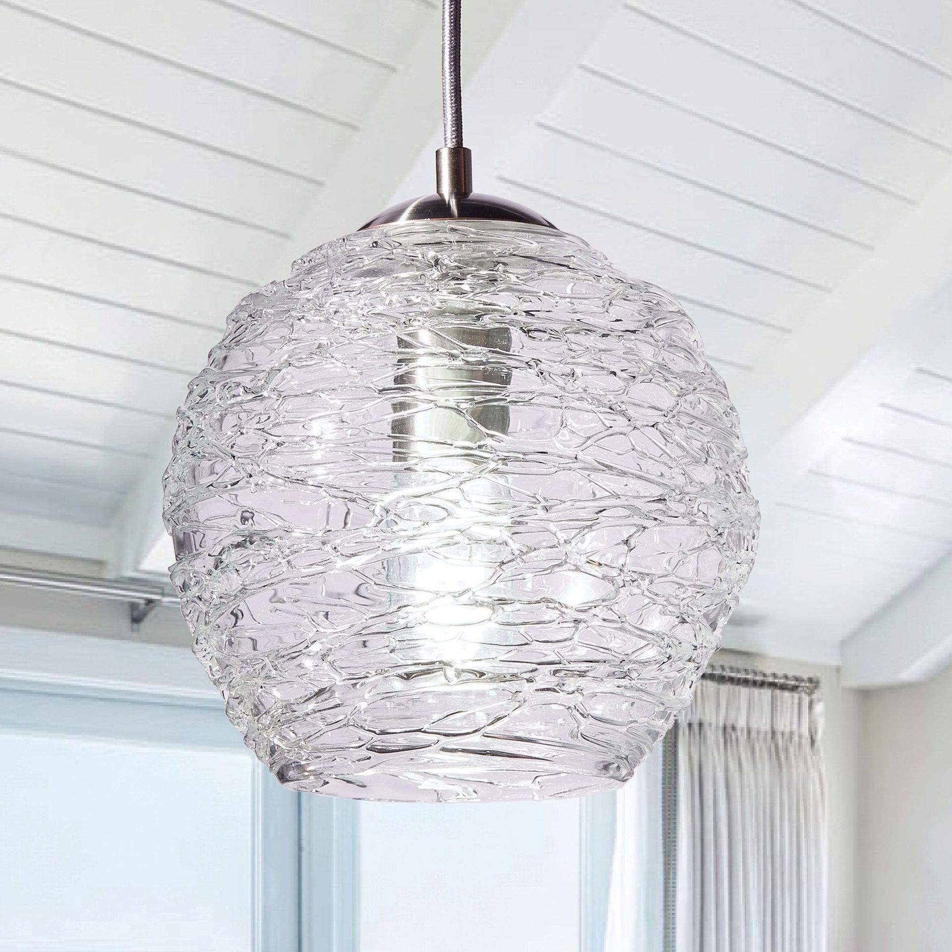 Spun Glass Globe Pendant Light 4 