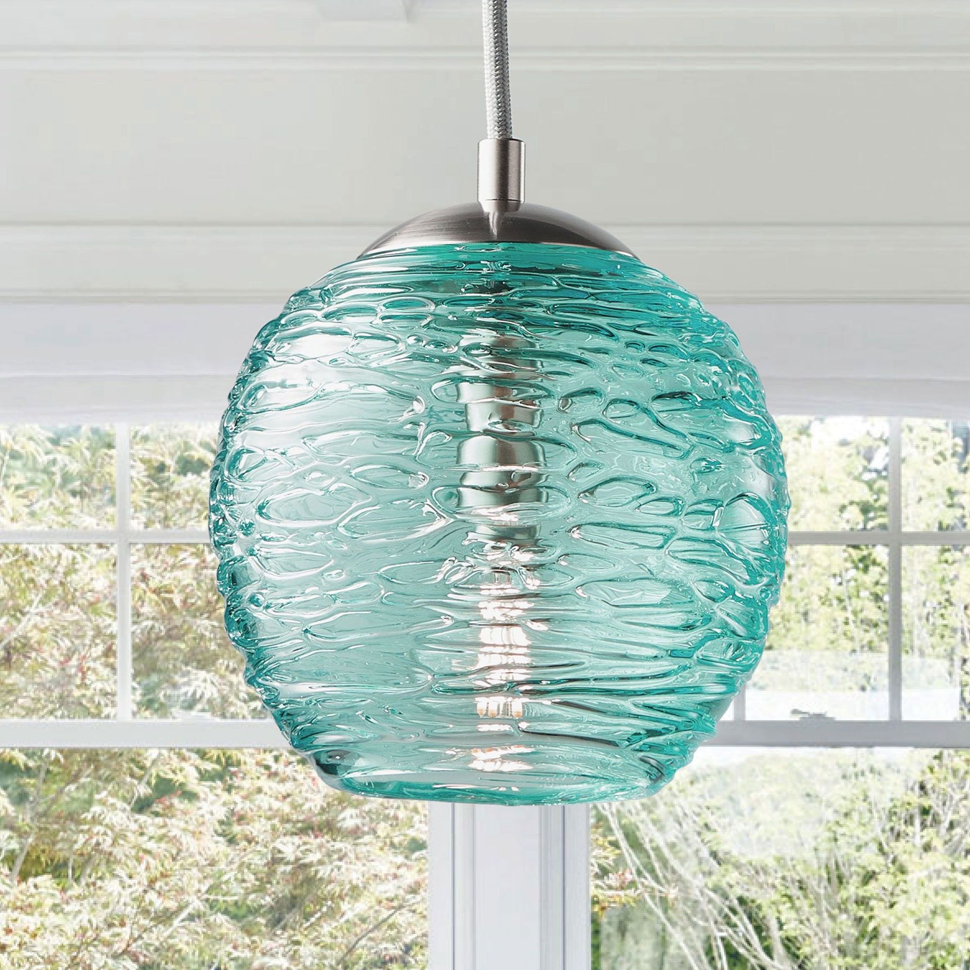 Spun Glass Globe Pendant Light 3 