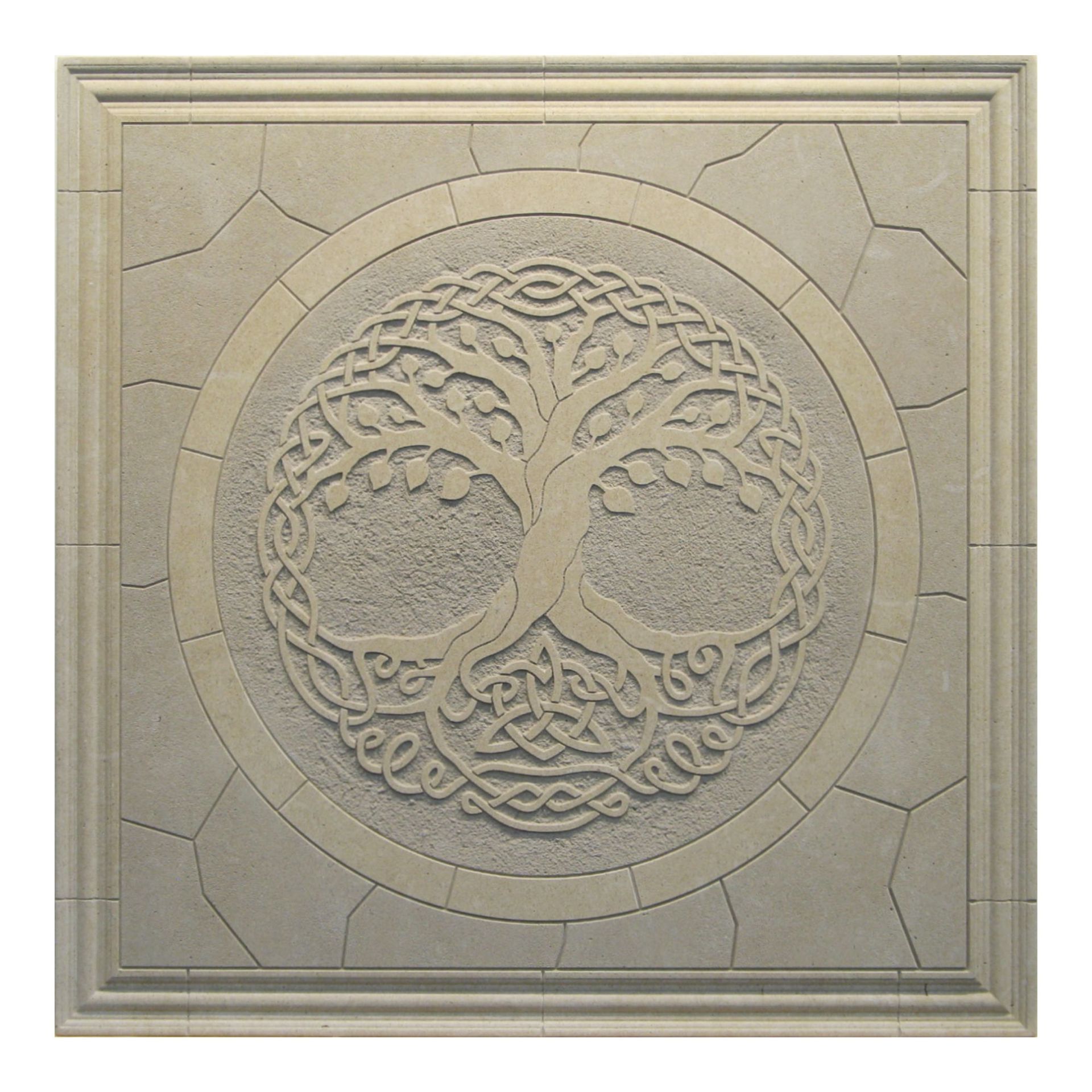 Tree Of Life Limestone Decorative 18" x 18" Decorative Tile 1 
