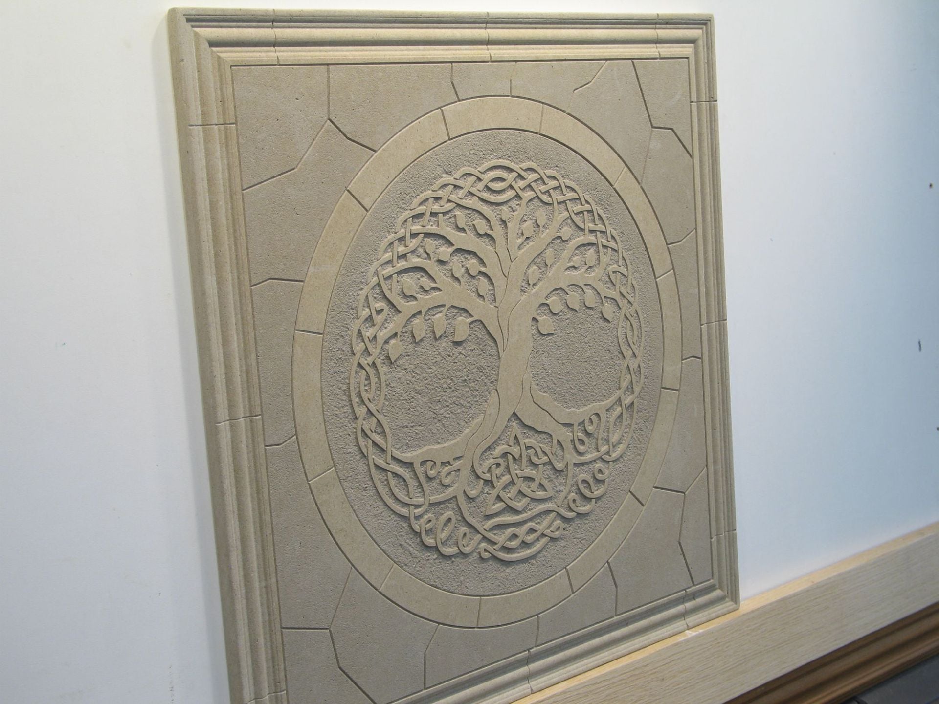 Tree Of Life Limestone Decorative 18" x 18" Decorative Tile 4 