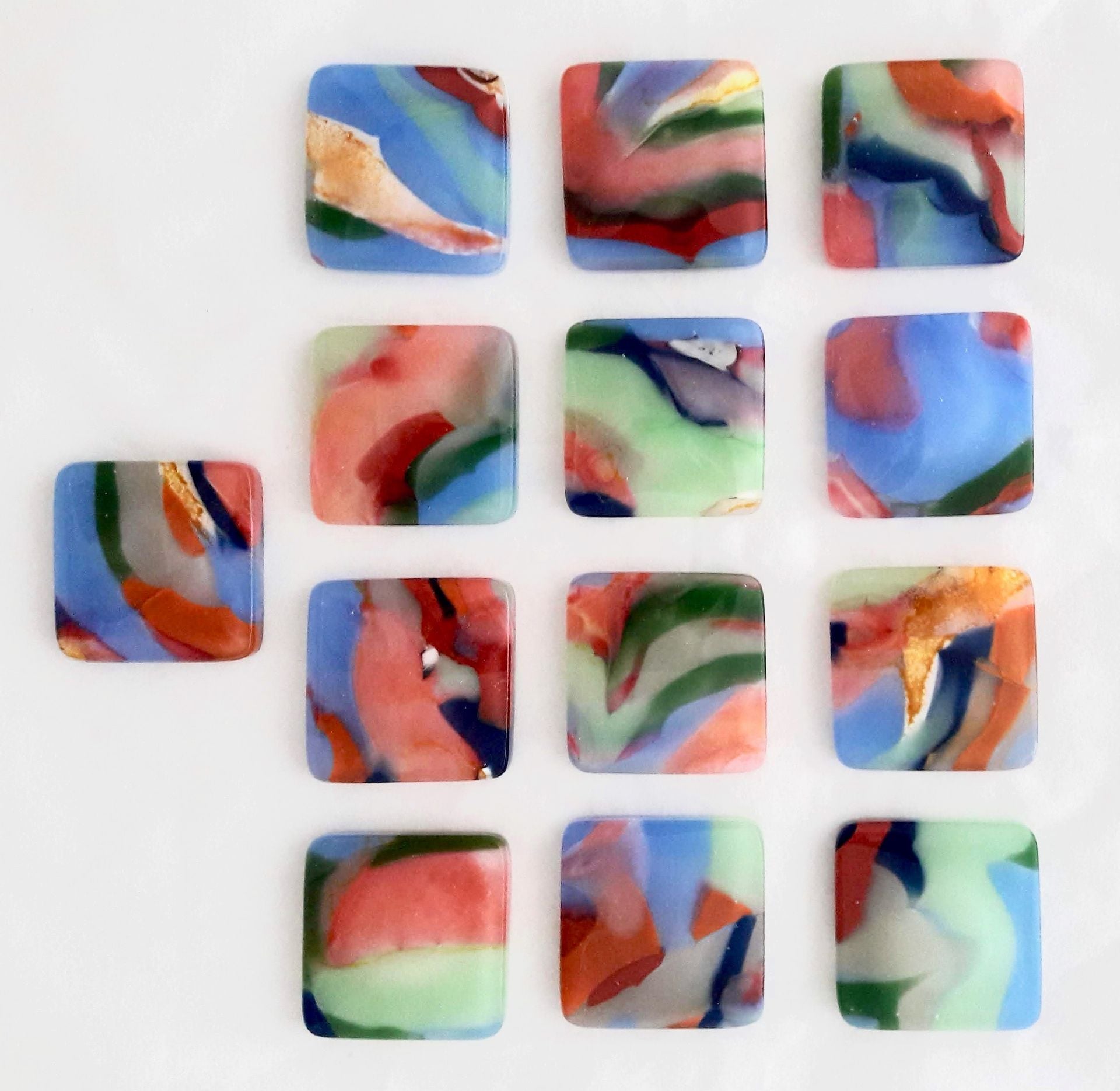 Abstract Fused Glass Drawer Knobs And Pulls Featuring Handmade Glass - Bernadette 1 