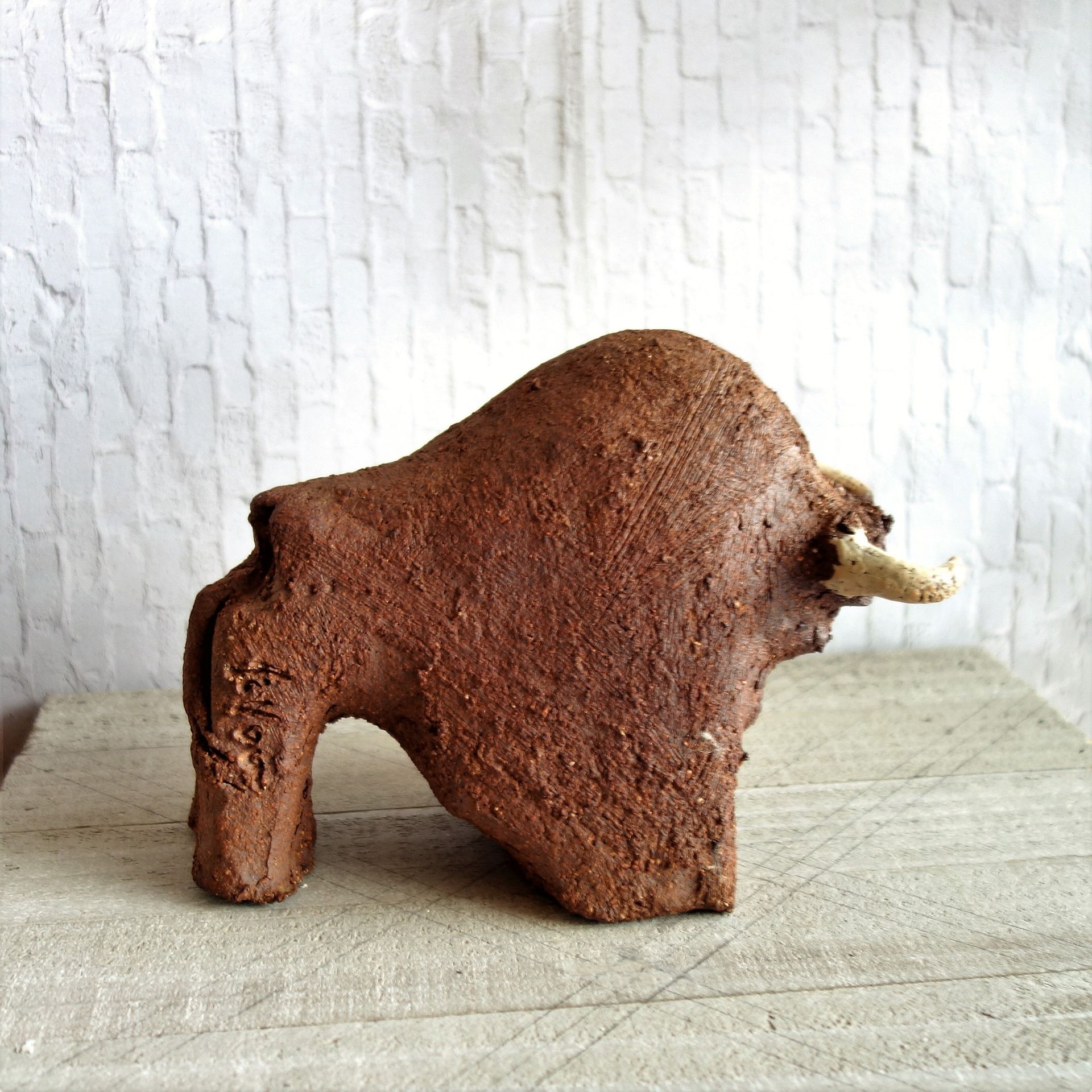 Cave Art Bison Artist Hand Carved Rendition Buffalo Cave Art 2 