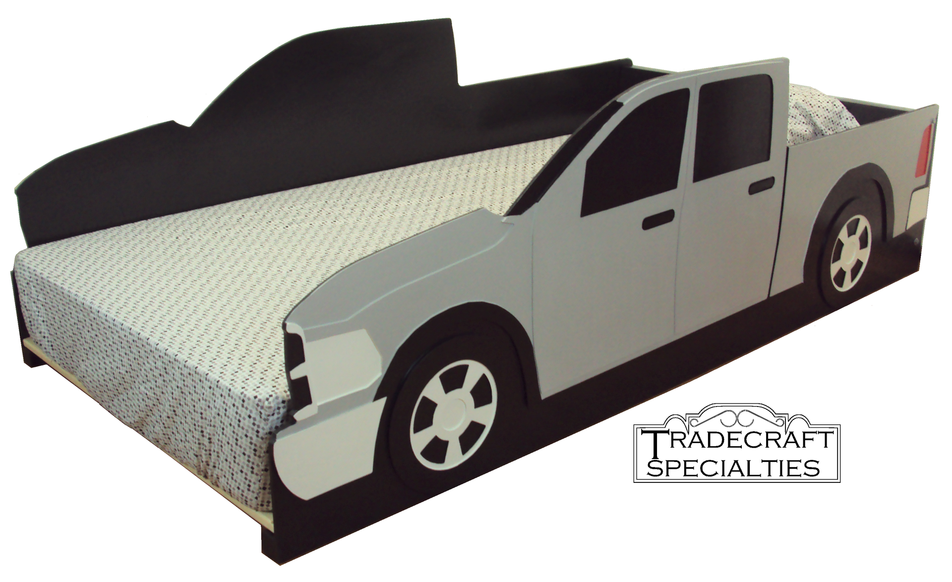 Pickup Truck Twin Kids Bed Frame - Handcrafted - Truck Themed Children's Bedroom Furniture