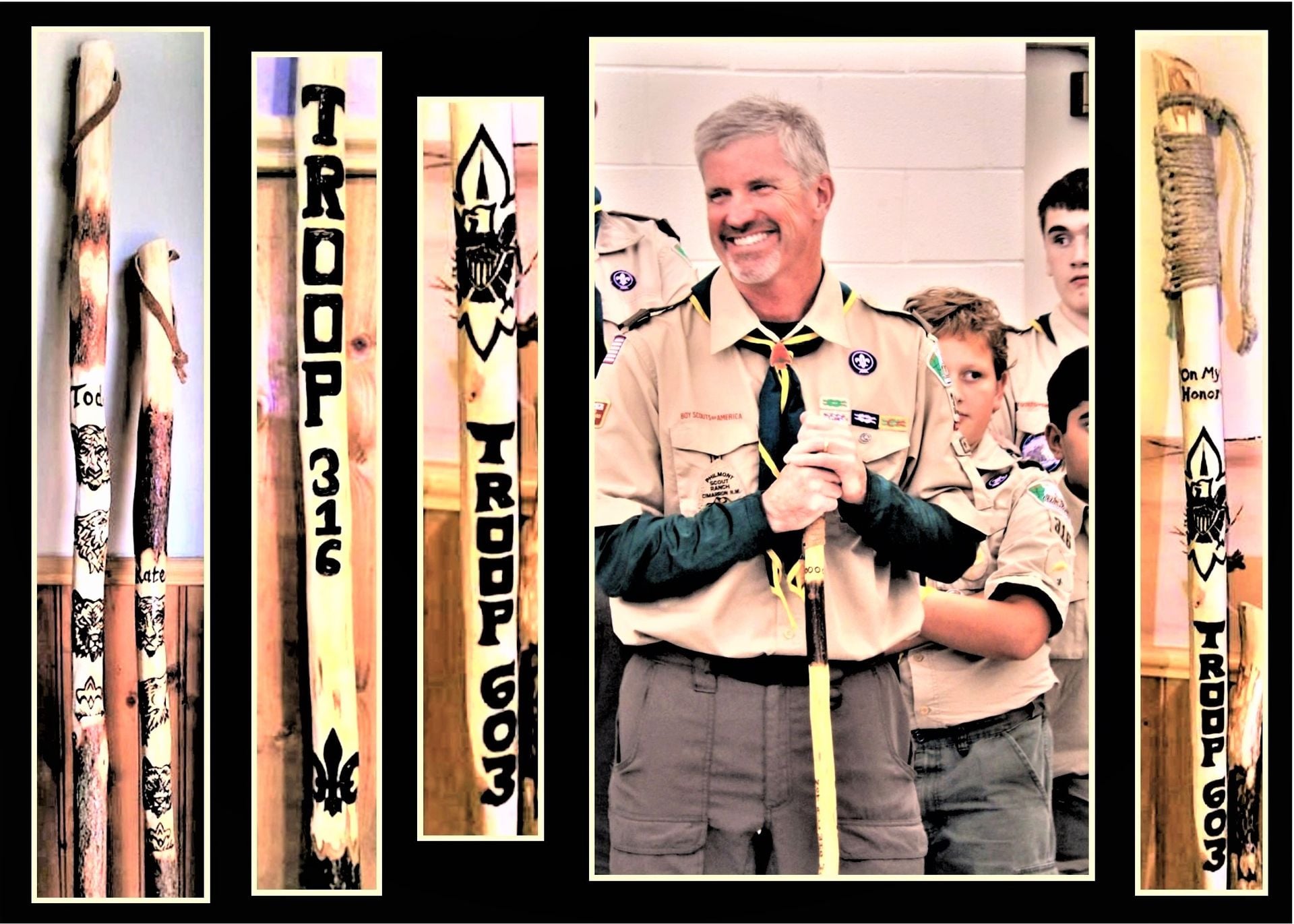 Retirement Gift,Employee Gift,Hiking Stick,Walking Stick,Wood Anniversary,Troop Leader Gift 5