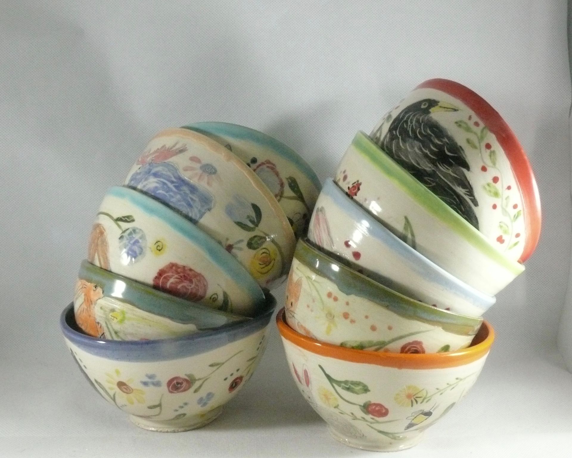 Set Of Two: Soup Bowls Cereal Bowls Salad Bowls 5