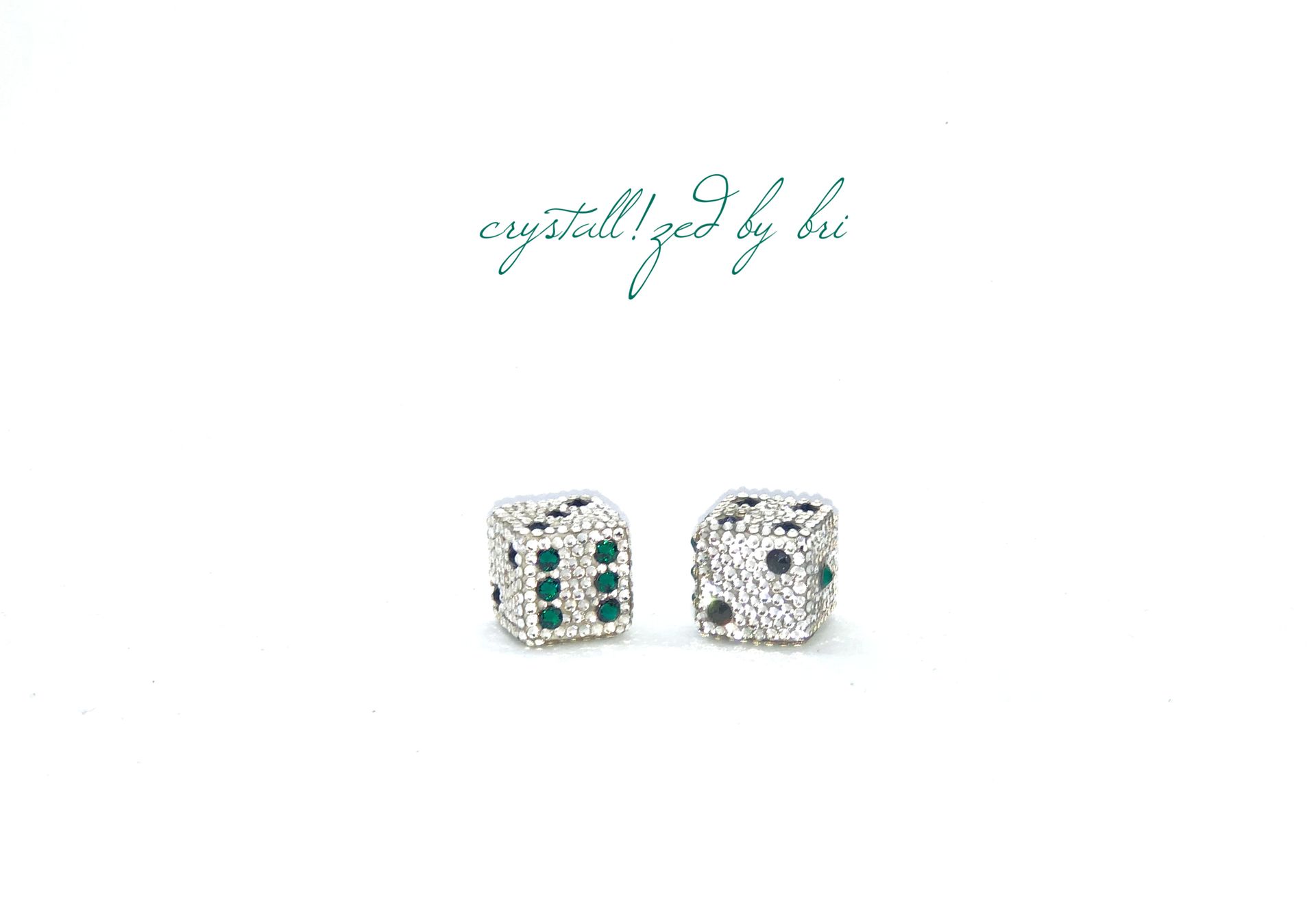 Crystallized Dice Pair Game Size Any Color Bling European Crystals Bedazzled 2 