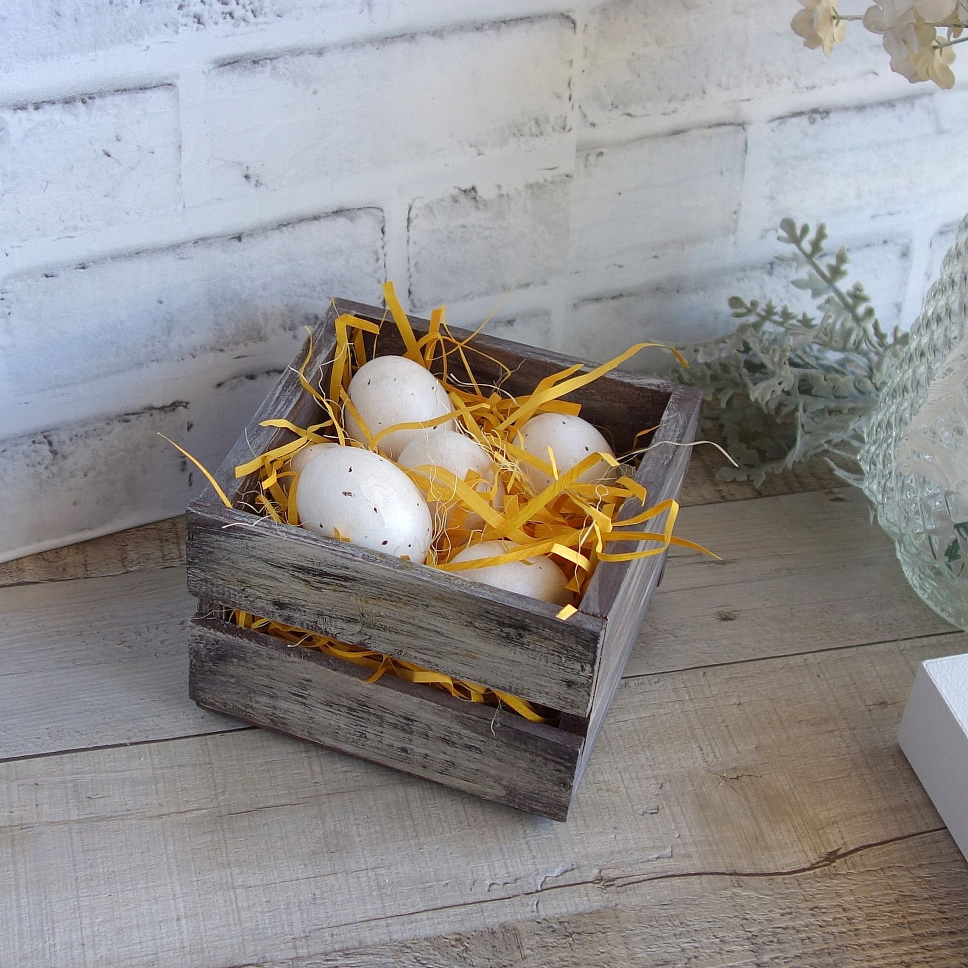 Brown Eggs And Egg Crate Farmer's Market Produce Basket Rustic Farmhouse Decor 5 