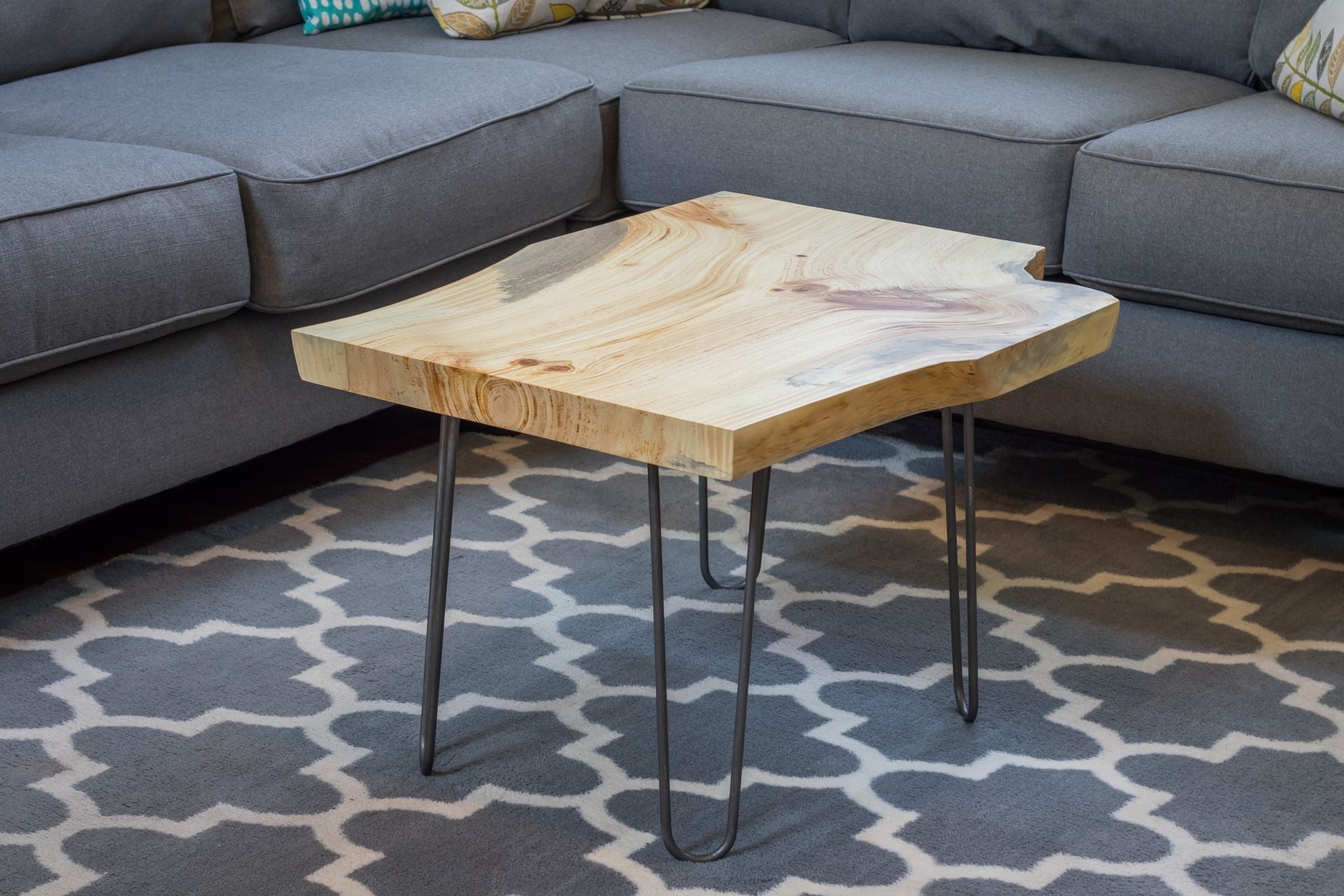 Live Edge Coffee Table On Hairpin Legs 3 