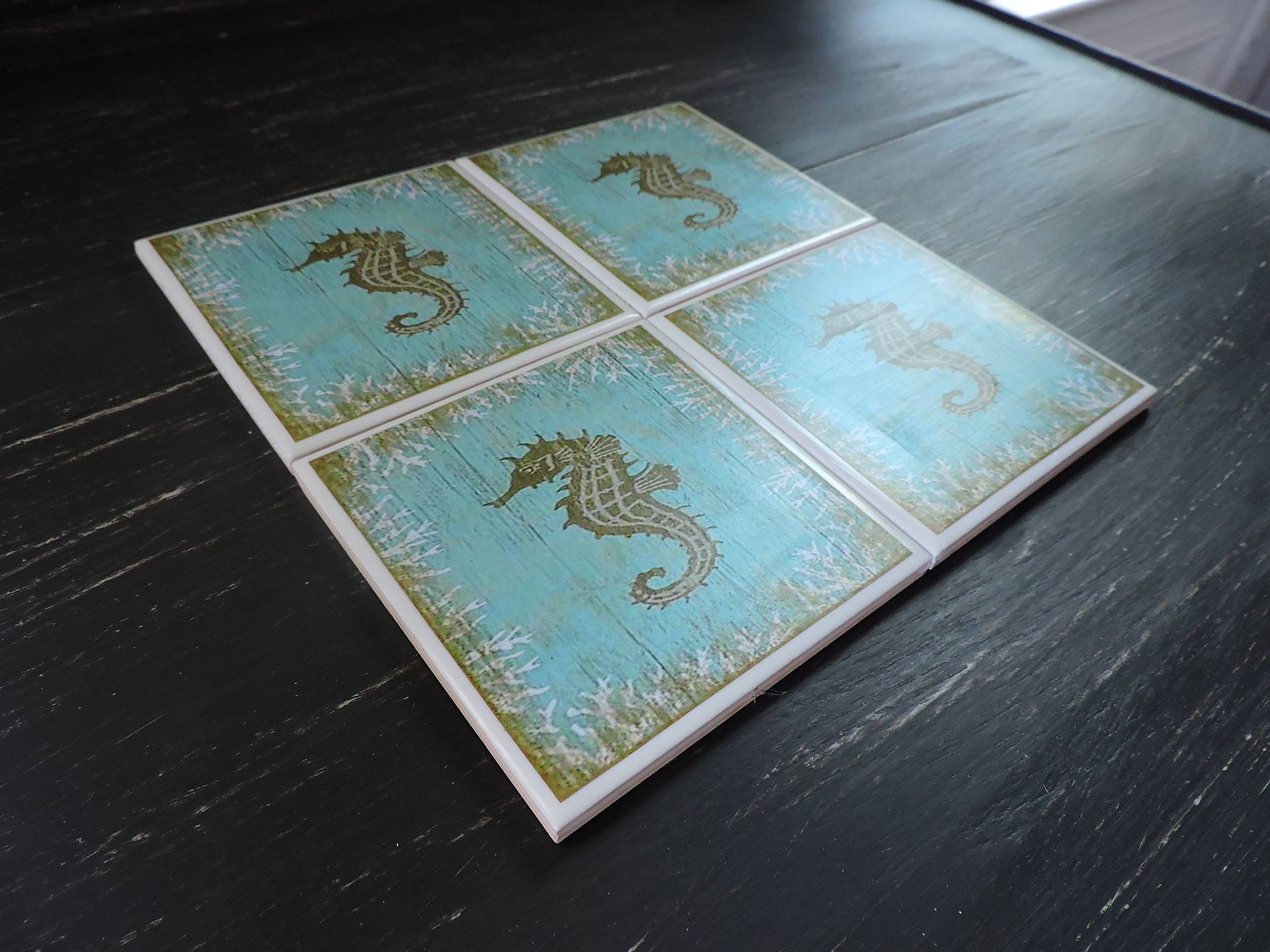 Seahorse Beach Theme Ceramic Coasters 2