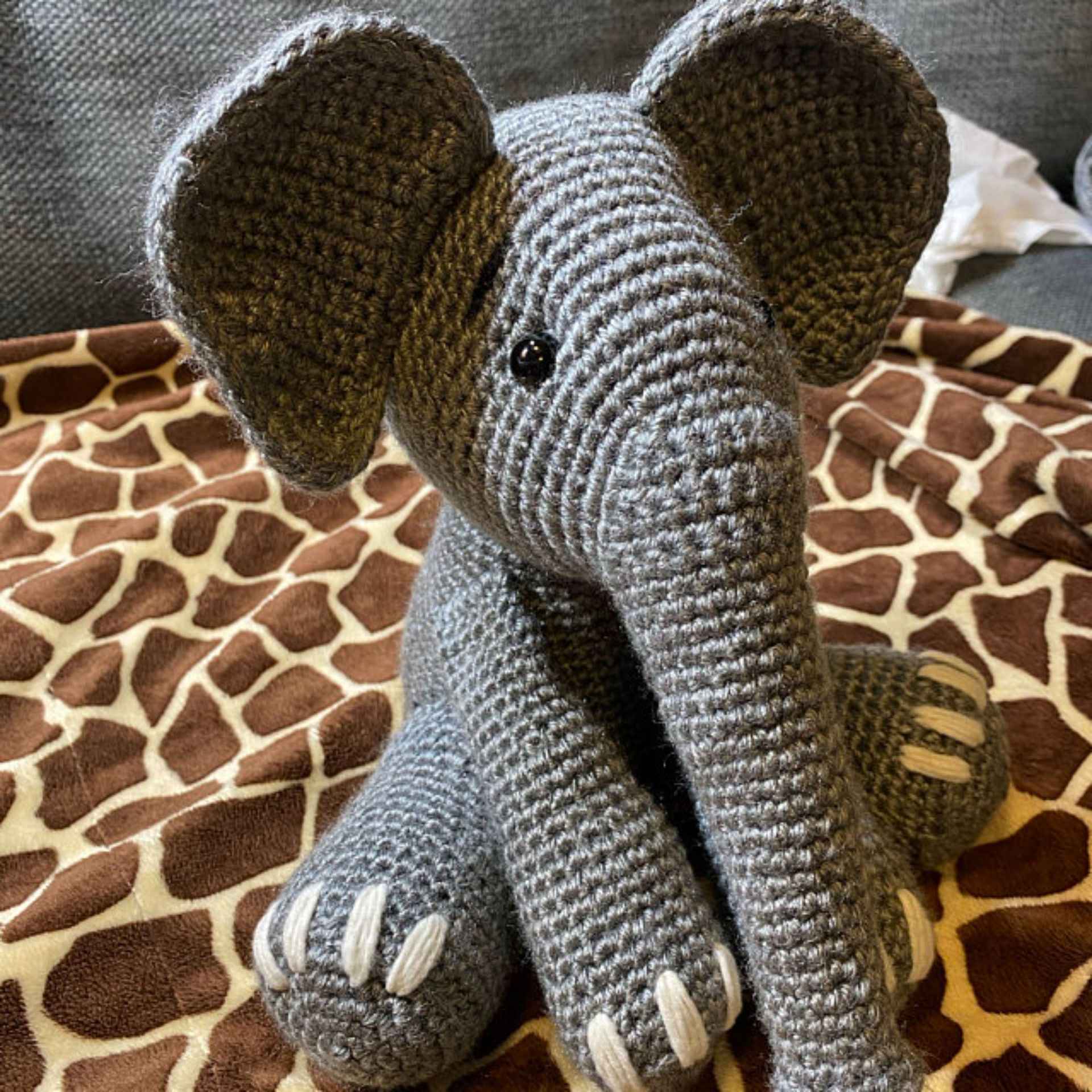 Elephant Crochet Gift, Doll Gift, Crochet Elephant 3 
