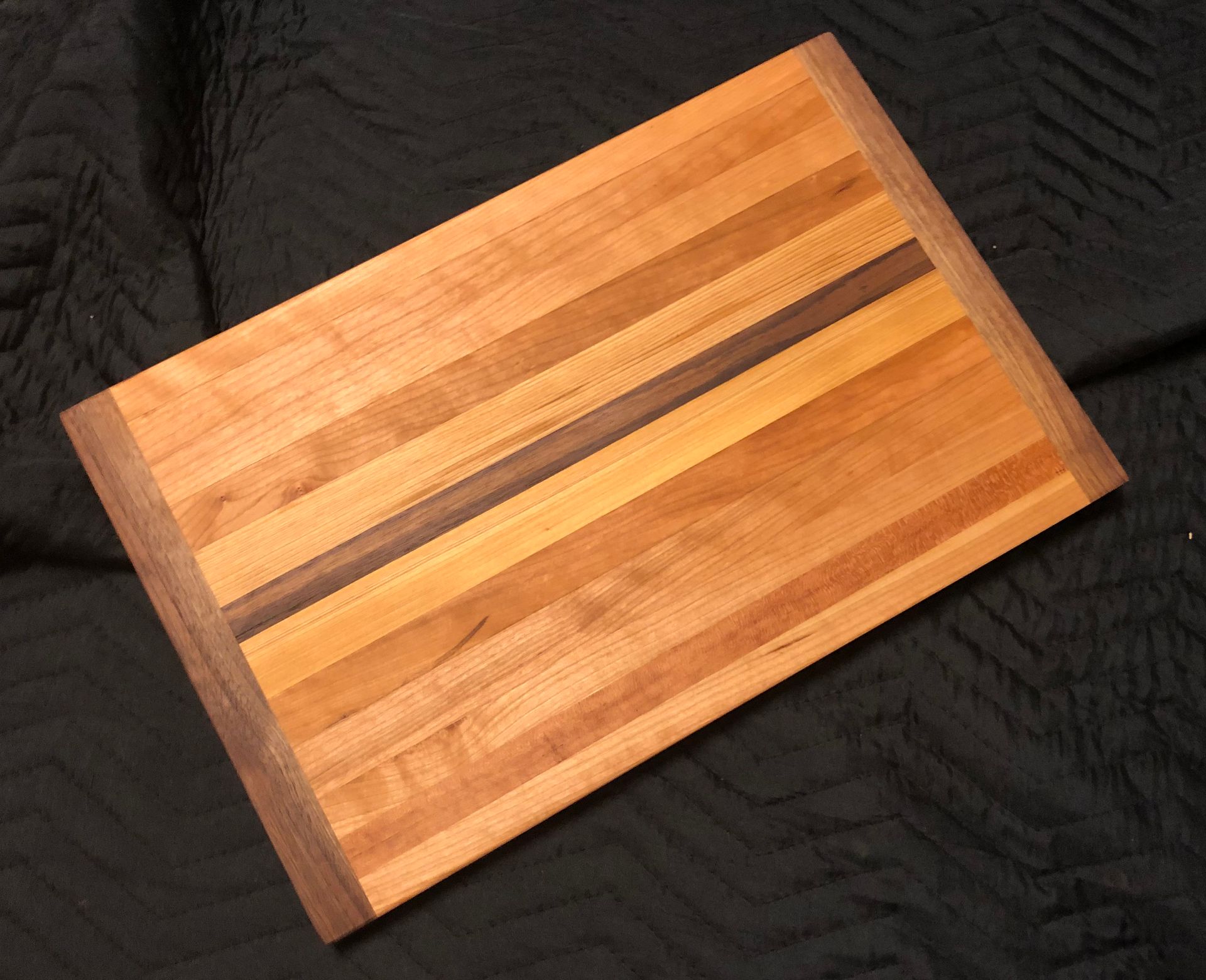 Symmentrical Walnut And Cherry Butcher Block Cutting Board