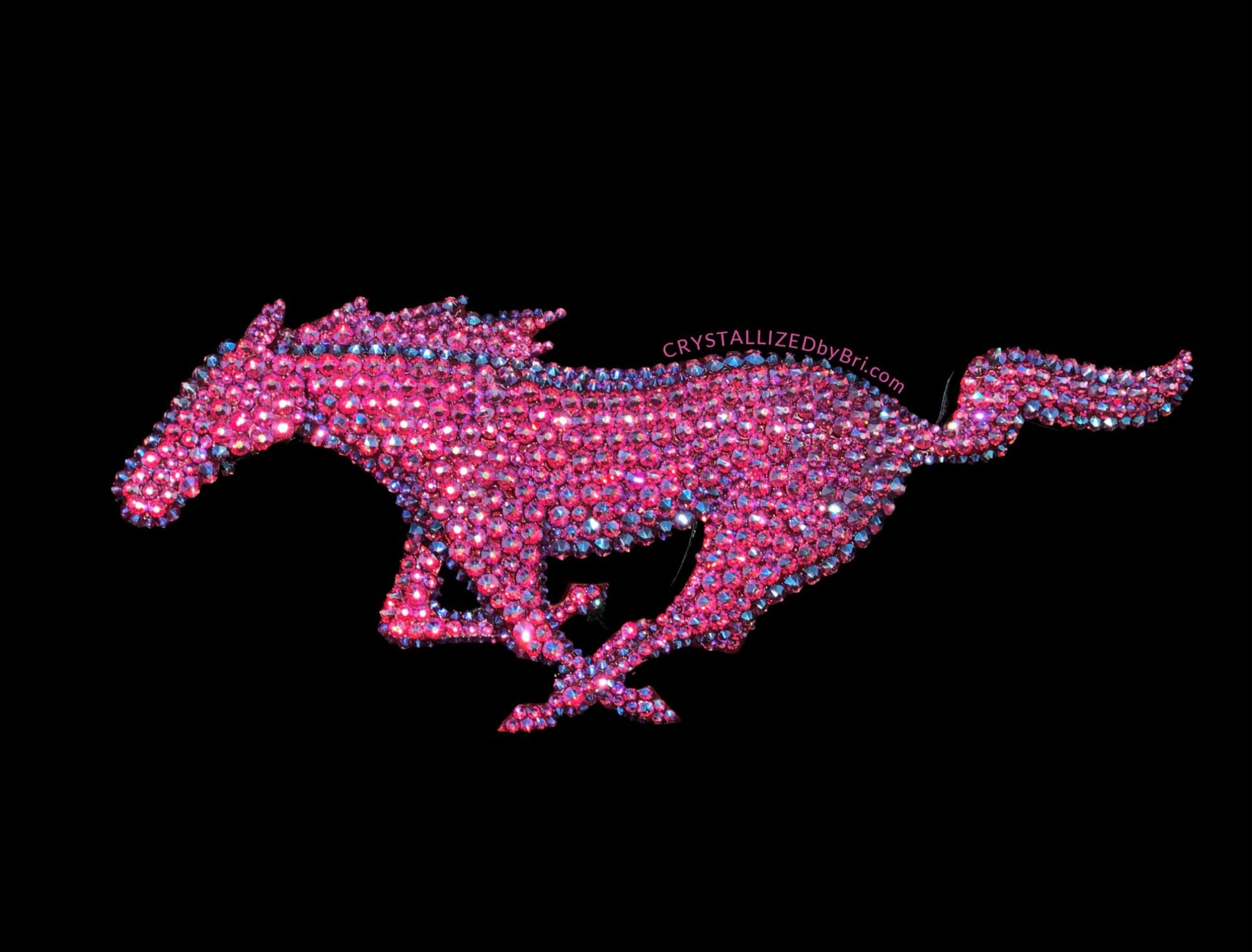 Pink Ford Mustang Pony Emblem Genuine European Crystals Crystallized Car Bling Bedazzled 1