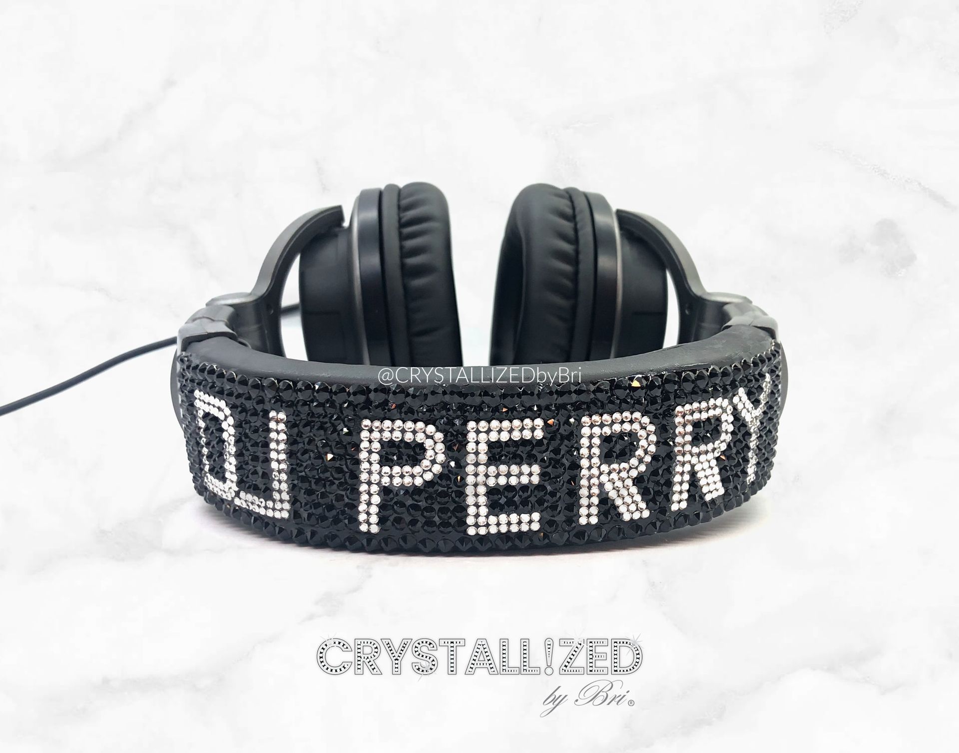 Custom Crystallized Headphones Dj Music Beats Bling Genuine European Crystals Bedazzled