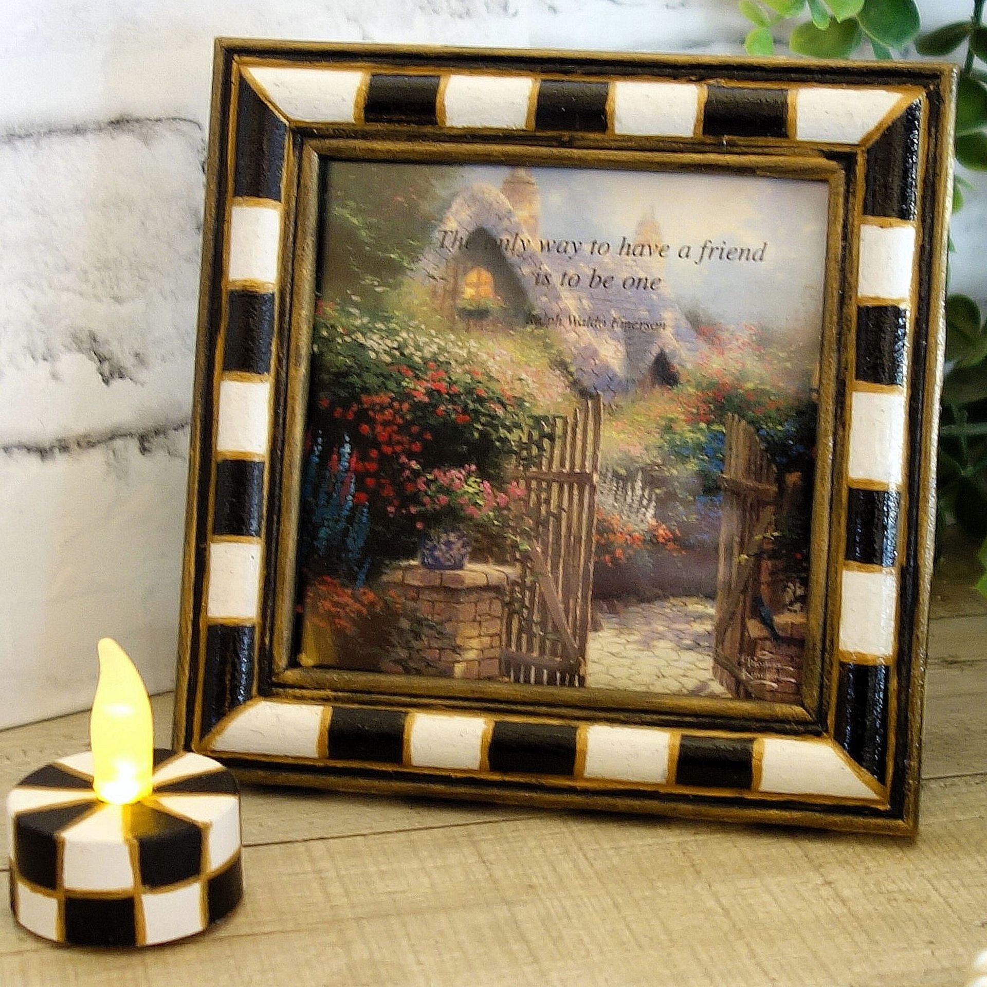 Courtly Picture Thomas Kinkade Print Checked Picture And Checked Tealight Candle 4 