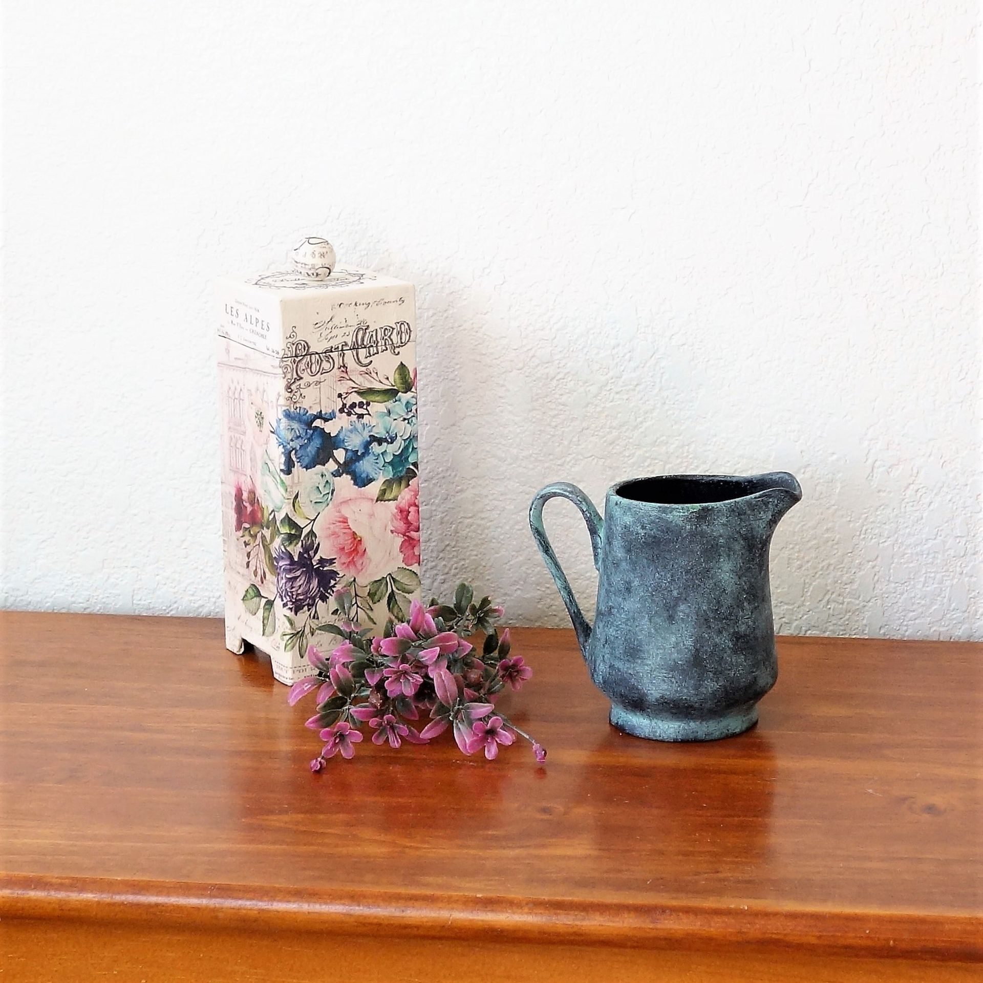 Custom Black And Teal Decorative Pitcher And Tray Home Decor 4 