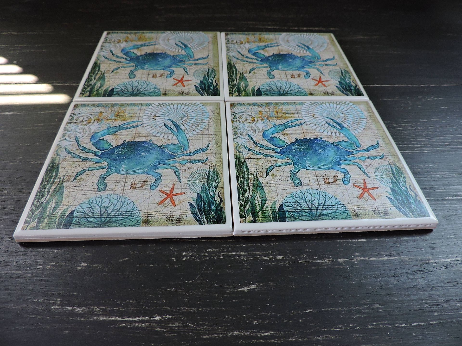 Handmade Crab Theme Ceramic Coasters 5