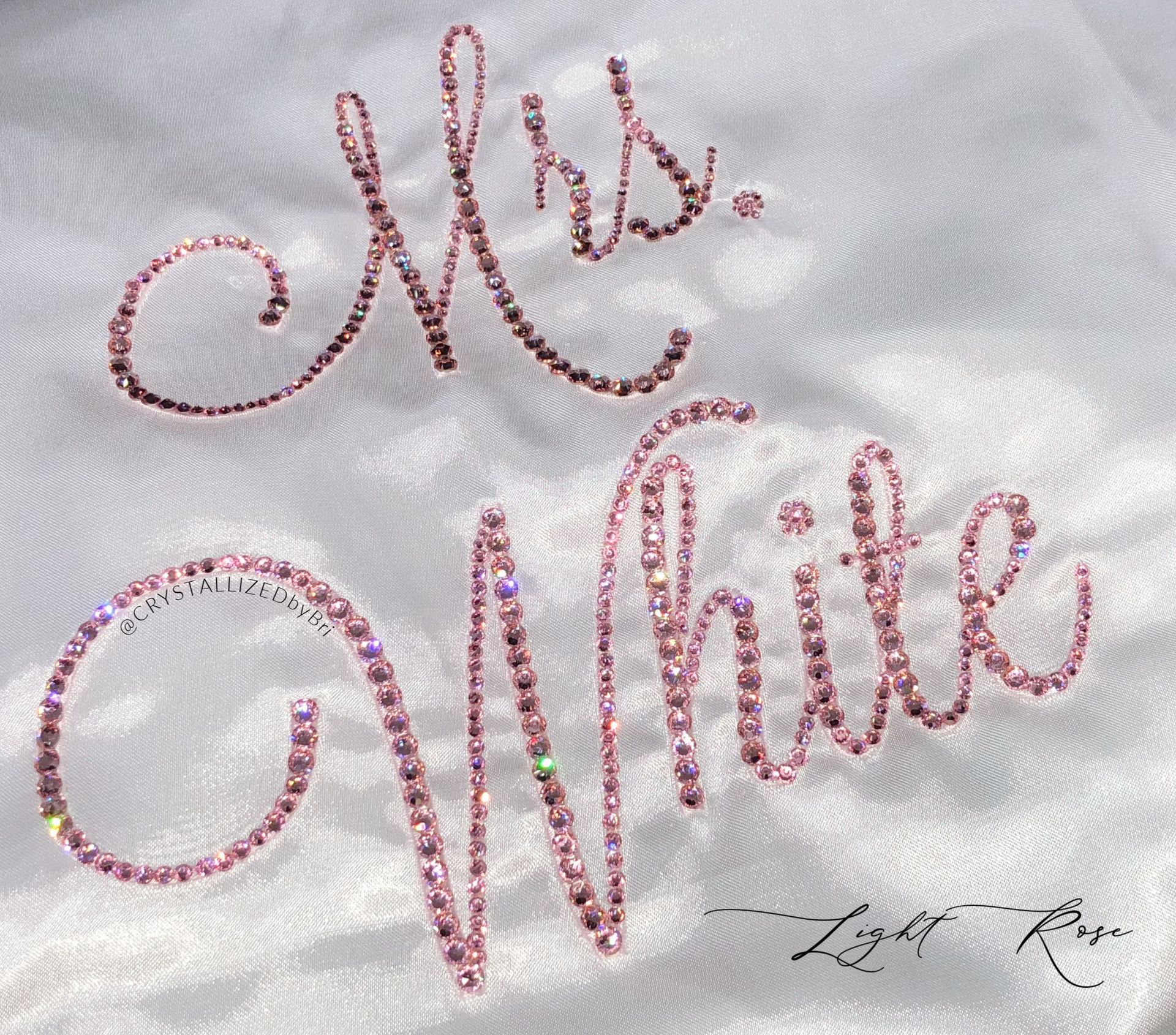 Custom Personalized Mrs. Crystallized Wedding Robe Kimono Genuine European Crystals Bedazzled 1