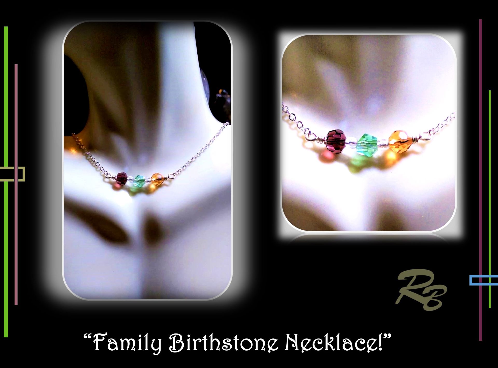Birthstone Necklace, Wife, Gift, Mother, Daughter, Family Birthstones