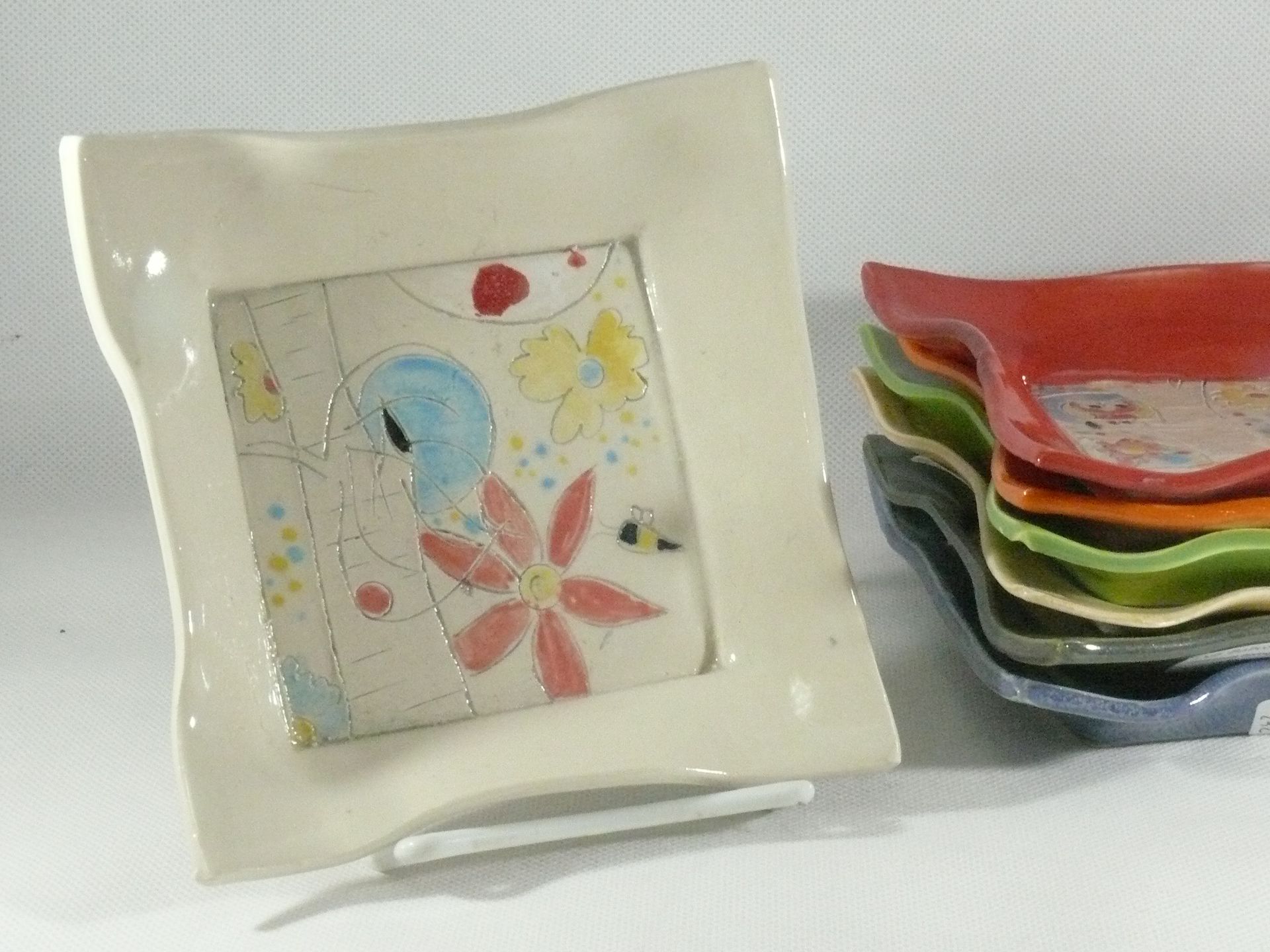 Set Of Two: 6" Square Plates For Tapas, Snacks, Salad 6 