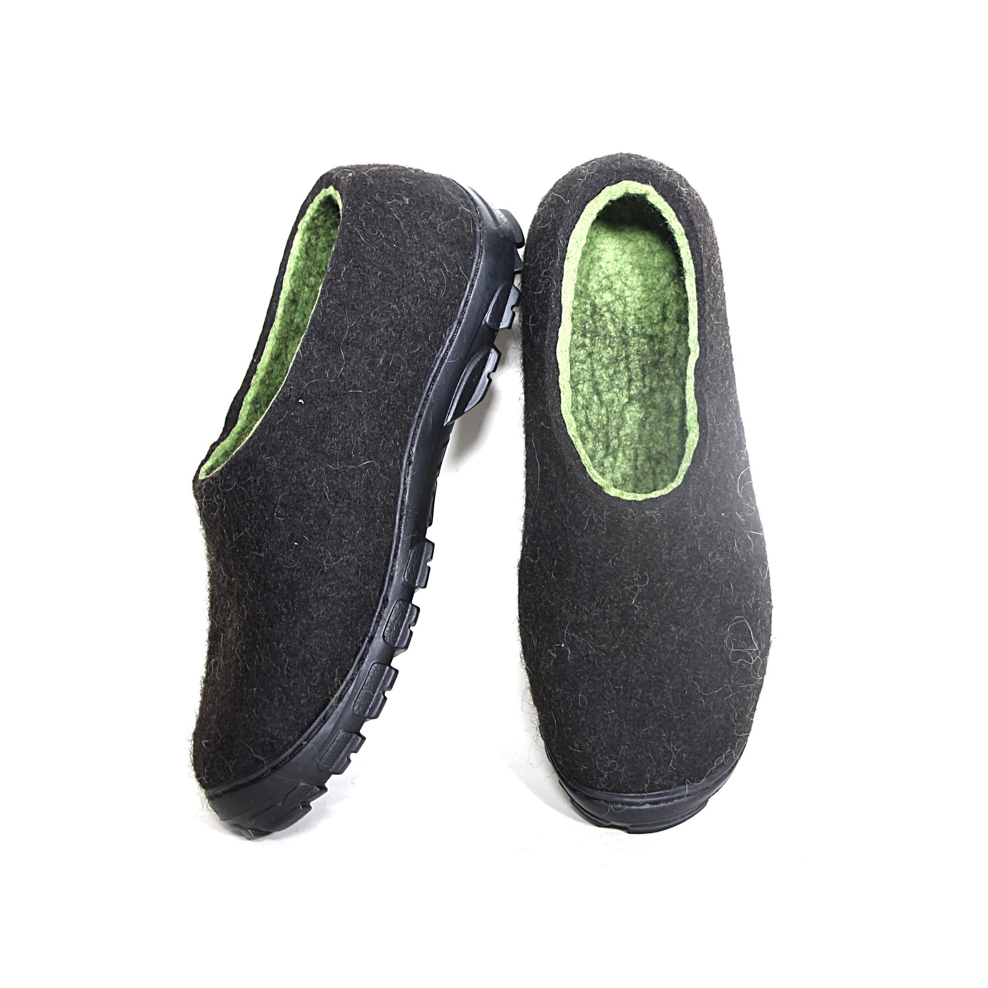 Mens Felt Slippers Shoes Black Spring 2 