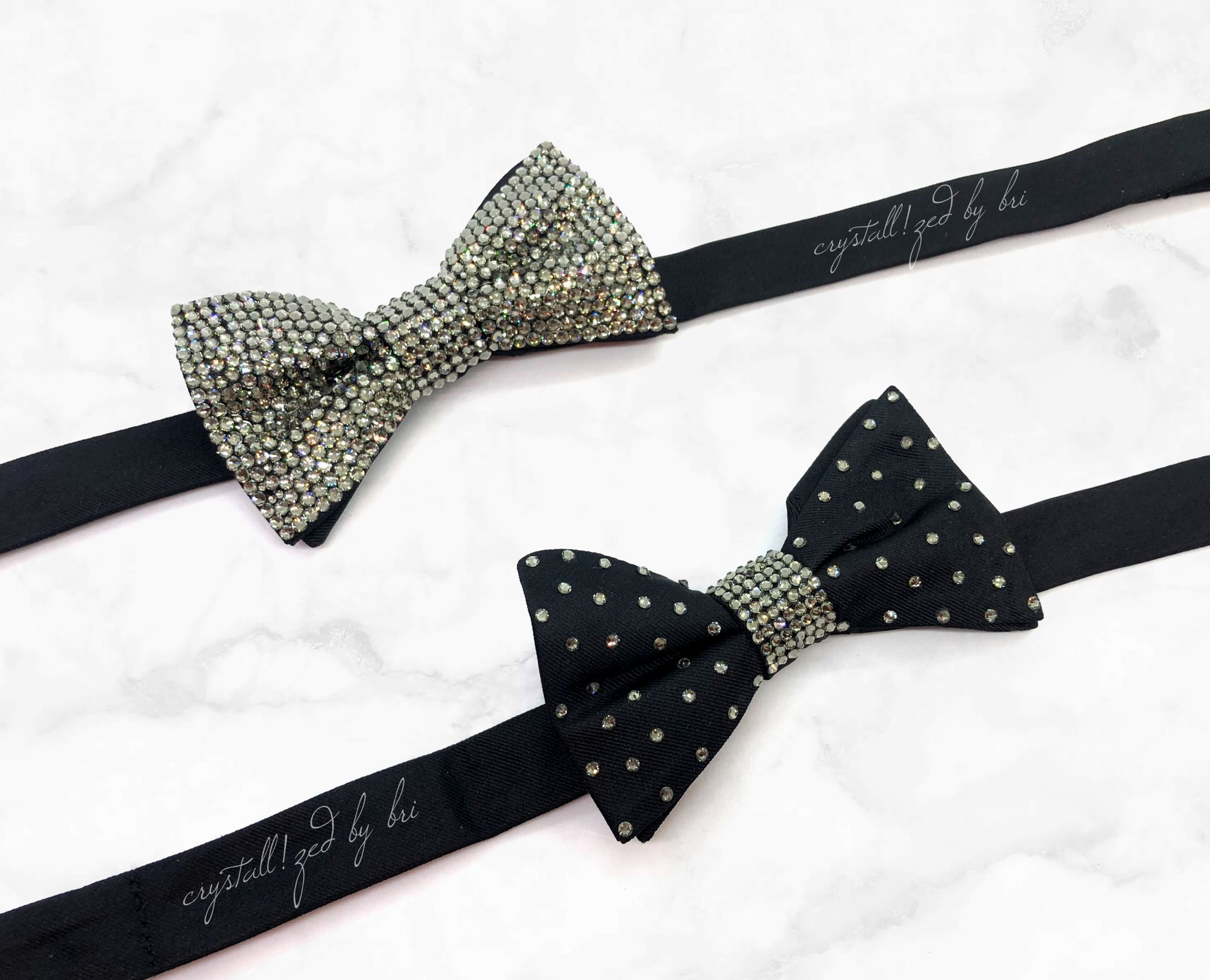 Any Color Fully Crystallized Bow Tie Bling Genuine European Crystals Bedazzled 3