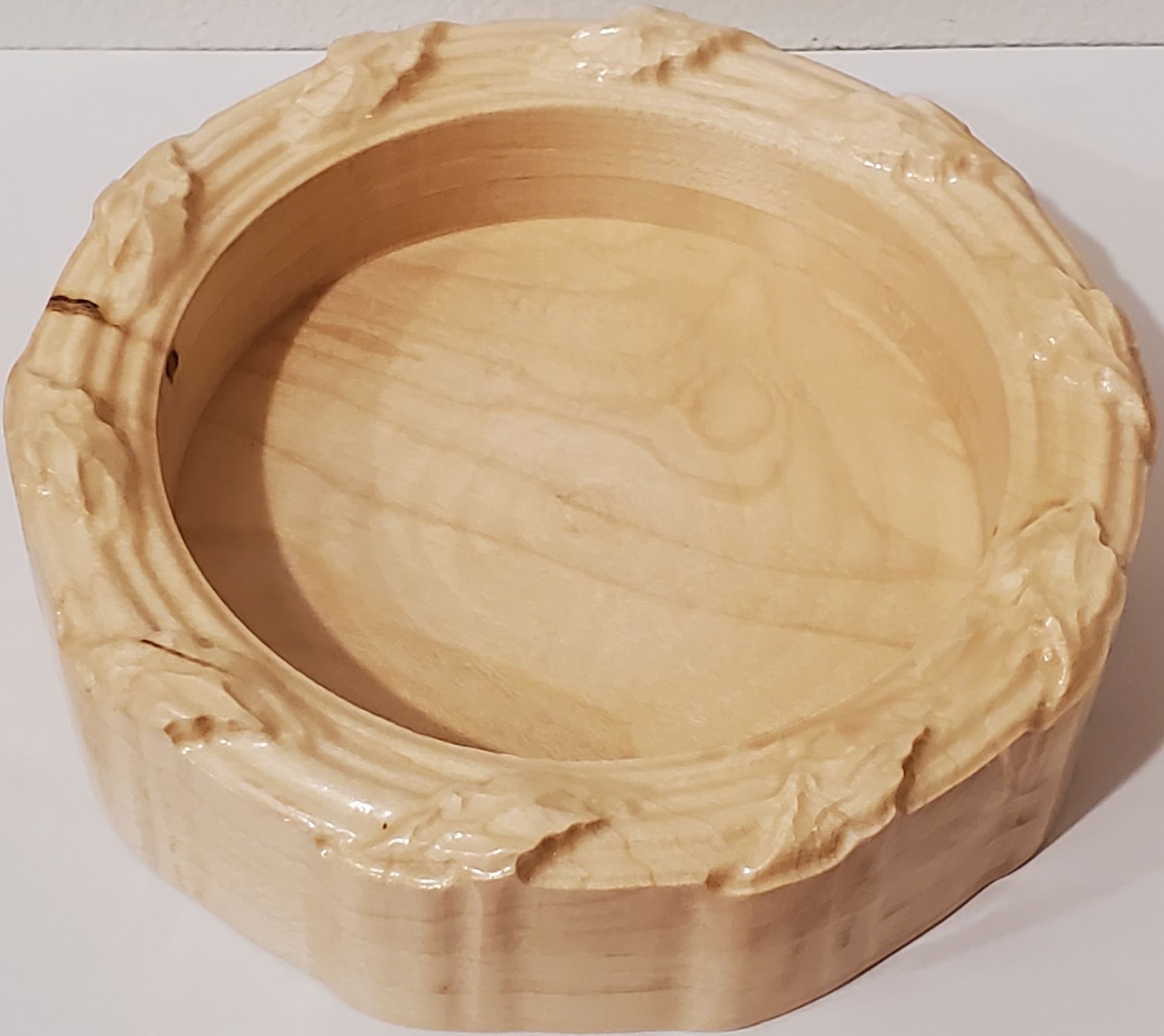 Wooden 3-Wick Candle Holder Wreath - Wreath Carving Wooden Candle Holder - Round Pillar Candleholder 3 