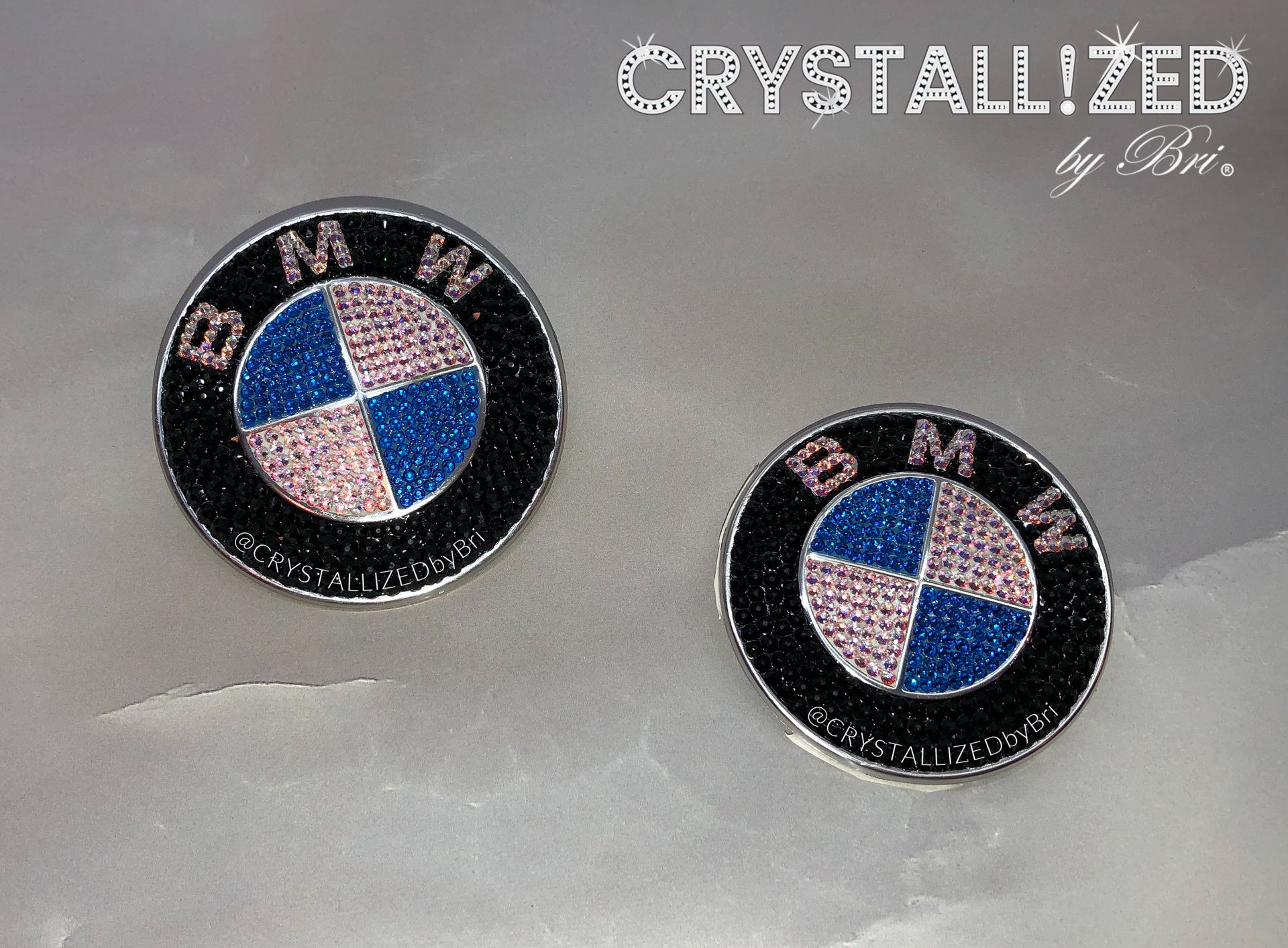 Pink Bmw Crystallized Roundel Car Emblem Bling Genuine European Crystals Bedazzled 5 