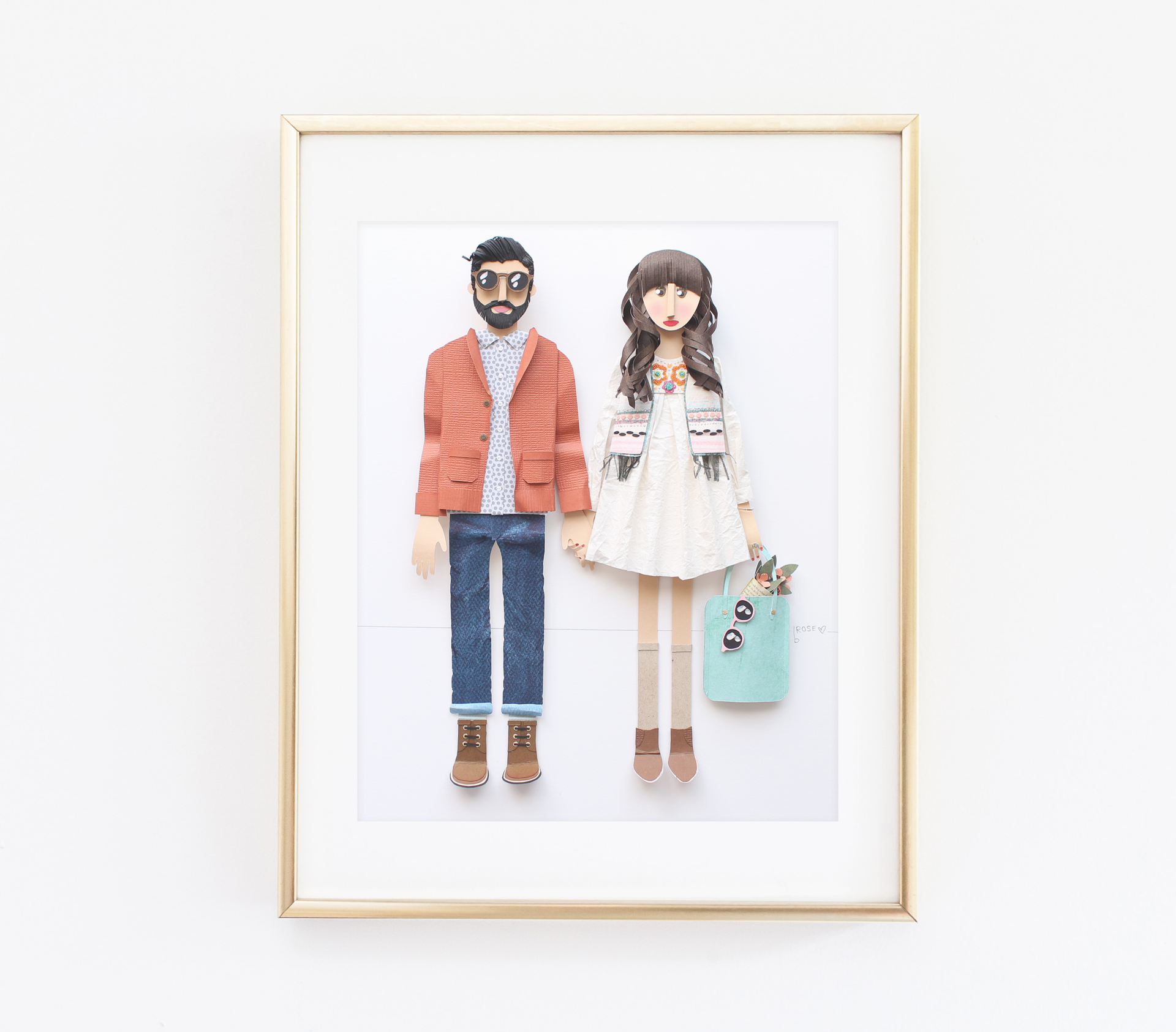 Custom Couple Paper Portrait
