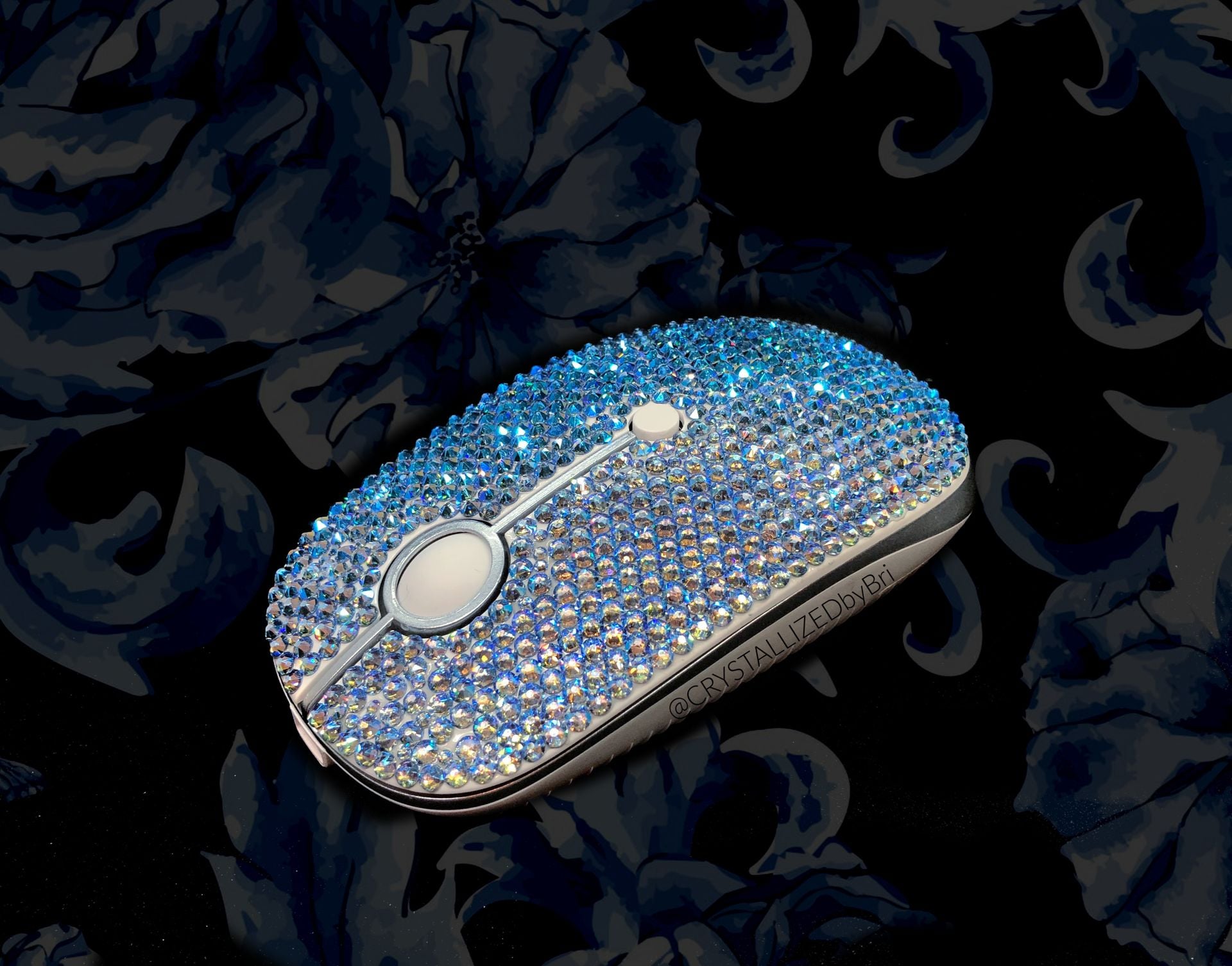 Crystallized Wireless Computer Mouse Usb Bling Bedazzled Genuine European Crystals 1