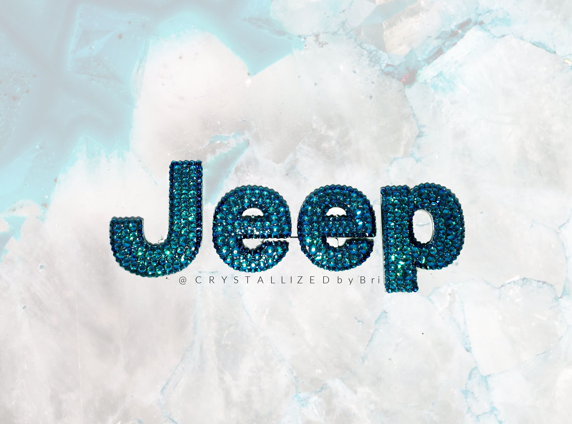 Jeep Crystallized Car Emblem Letters Bling Genuine European Crystals Bedazzled 2 