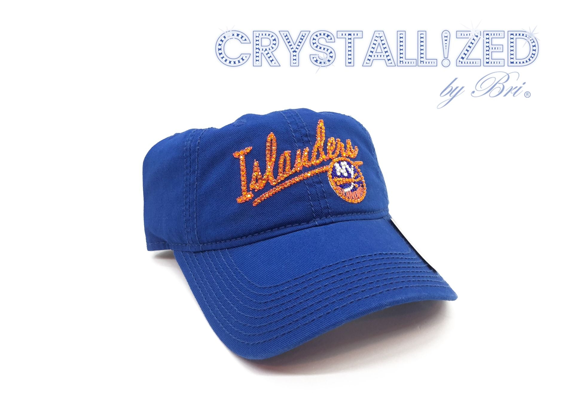 New York Islanders Nhl Crystallized Snapback Baseball Cap Genuine European Crystals Bedazzled 2