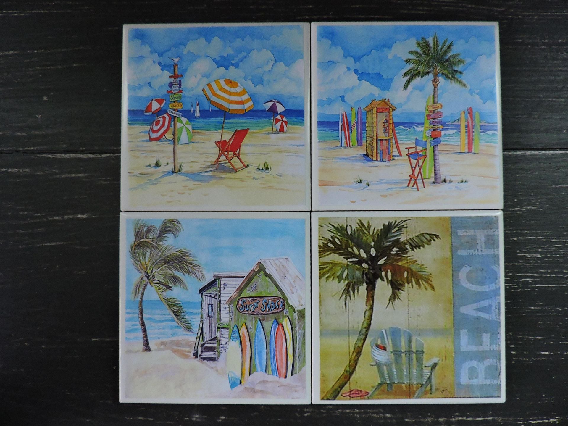 Beach Theme Ceramic Coasters 5