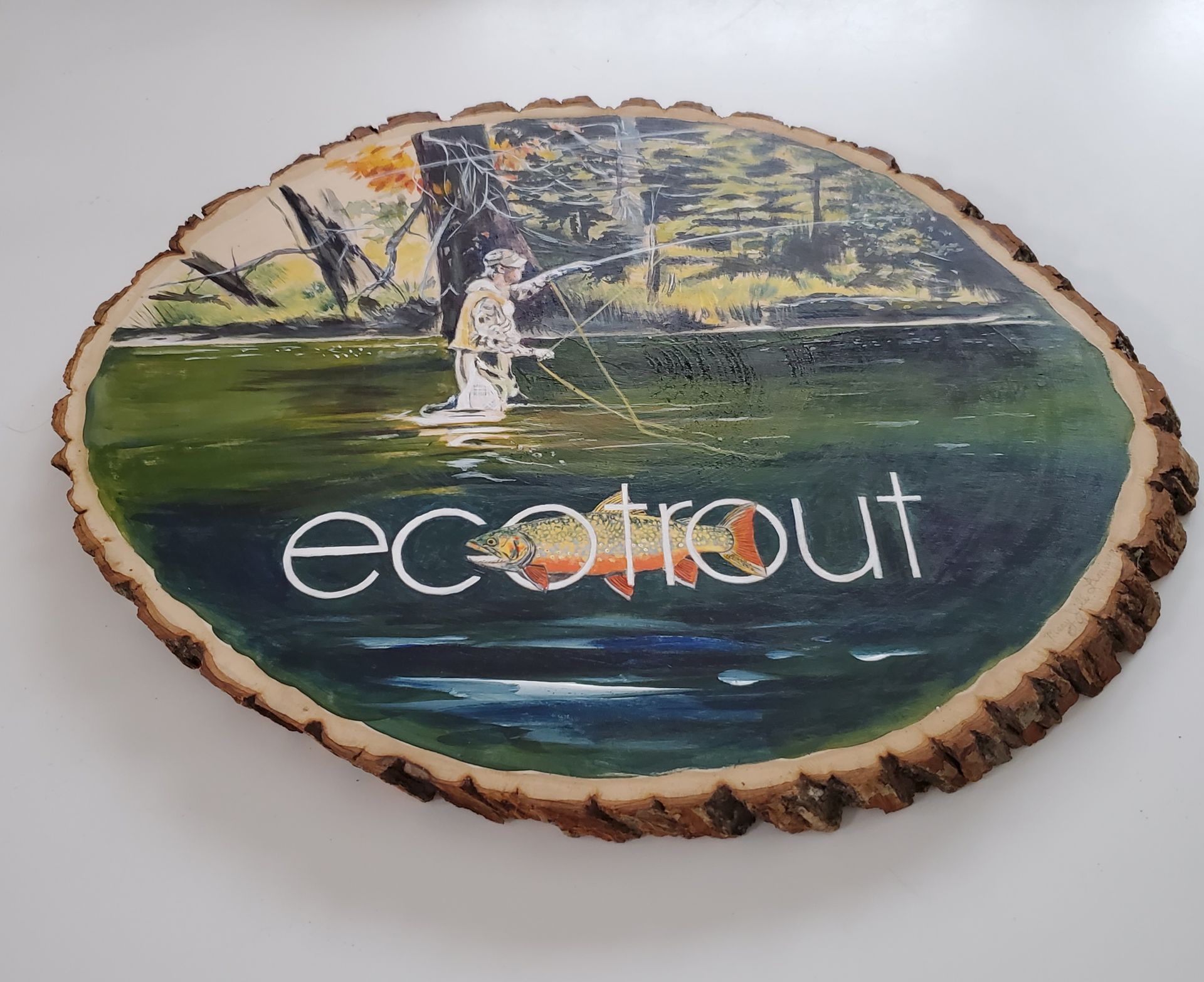 Custom Painting On Rustic Live Edge Basswood Slice For Father's Day! 2