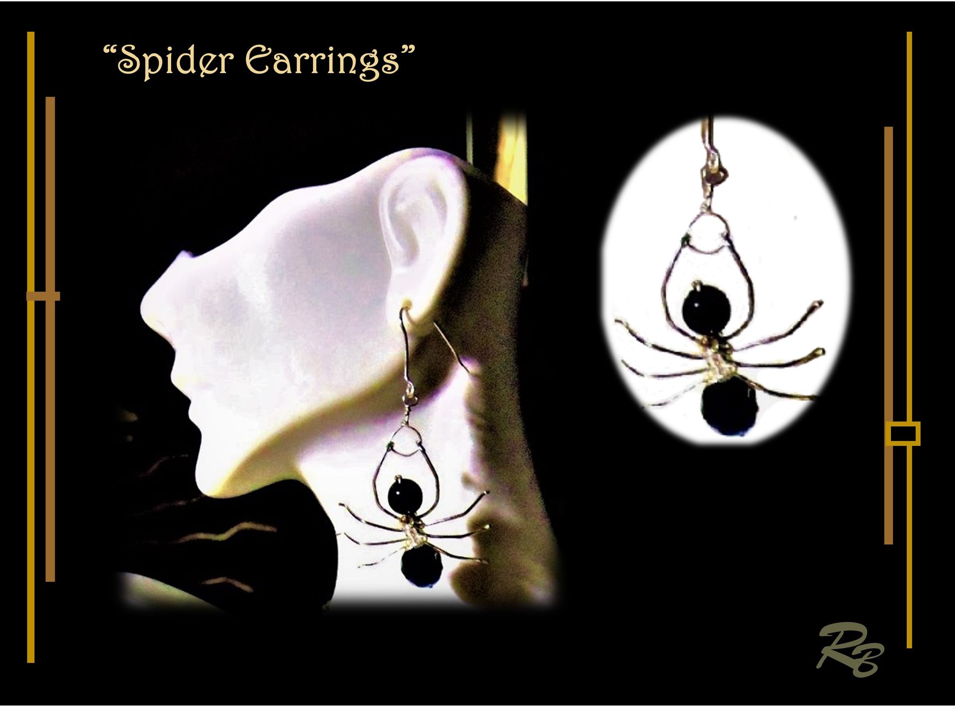 Spider Earrings, Artesian, Custom, Hand Crafted , Jewelry Artist