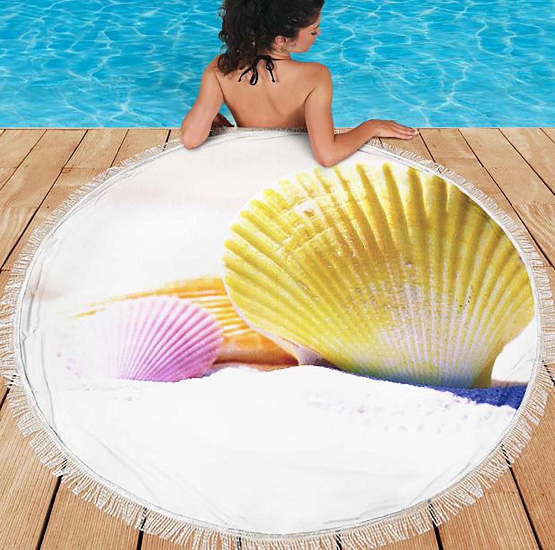 Summer Beach Towel Vacation Pool Beach Blanket Shell Theme Towel