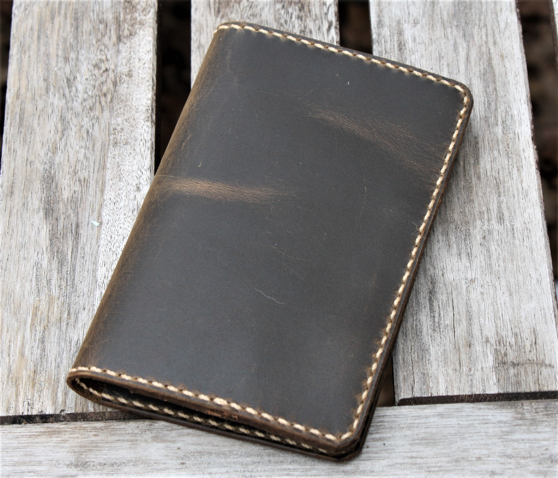 Handmade Leather Case Cover Wallet Scribo Field Notes Moleskine Coyote Shell Shock 2