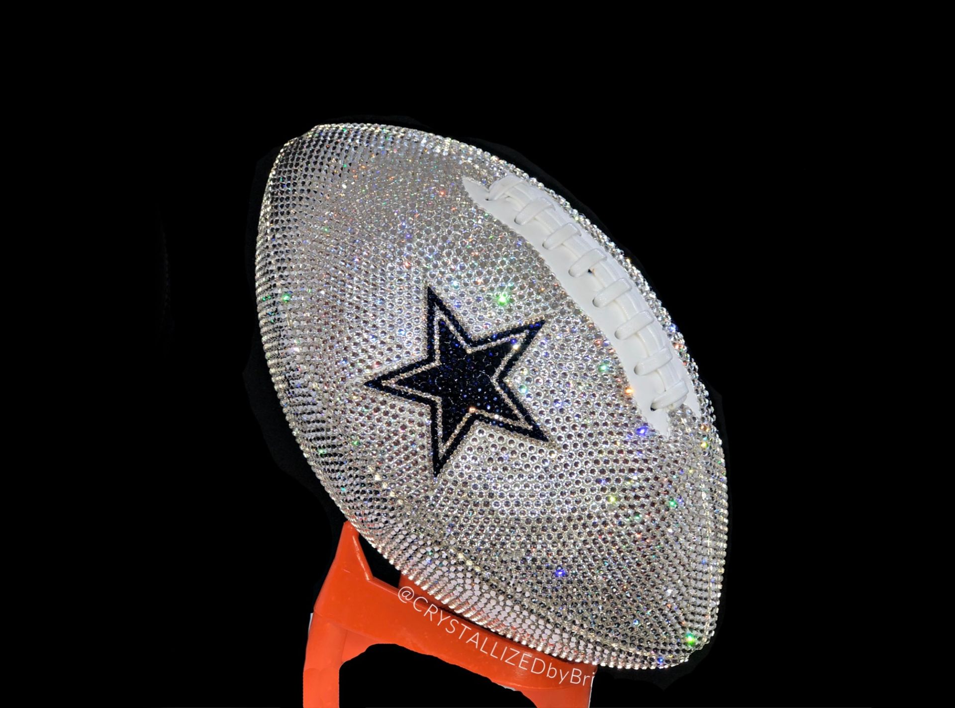 Dallas Cowboys Crystallized Football Full Size Nfl Bling Genuine European Crystals Bedazzled 1